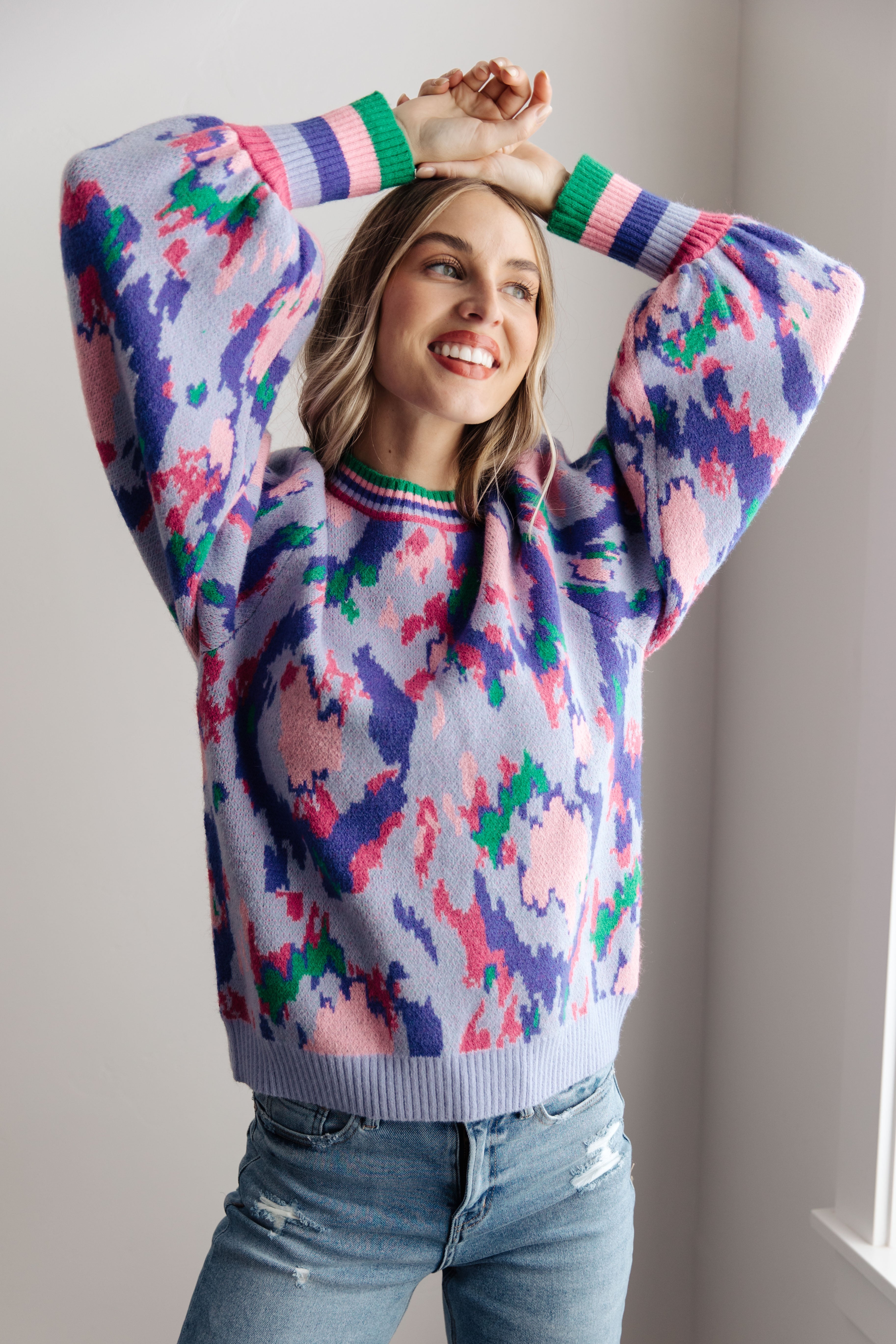 Abbigail Abstract Print Sweater