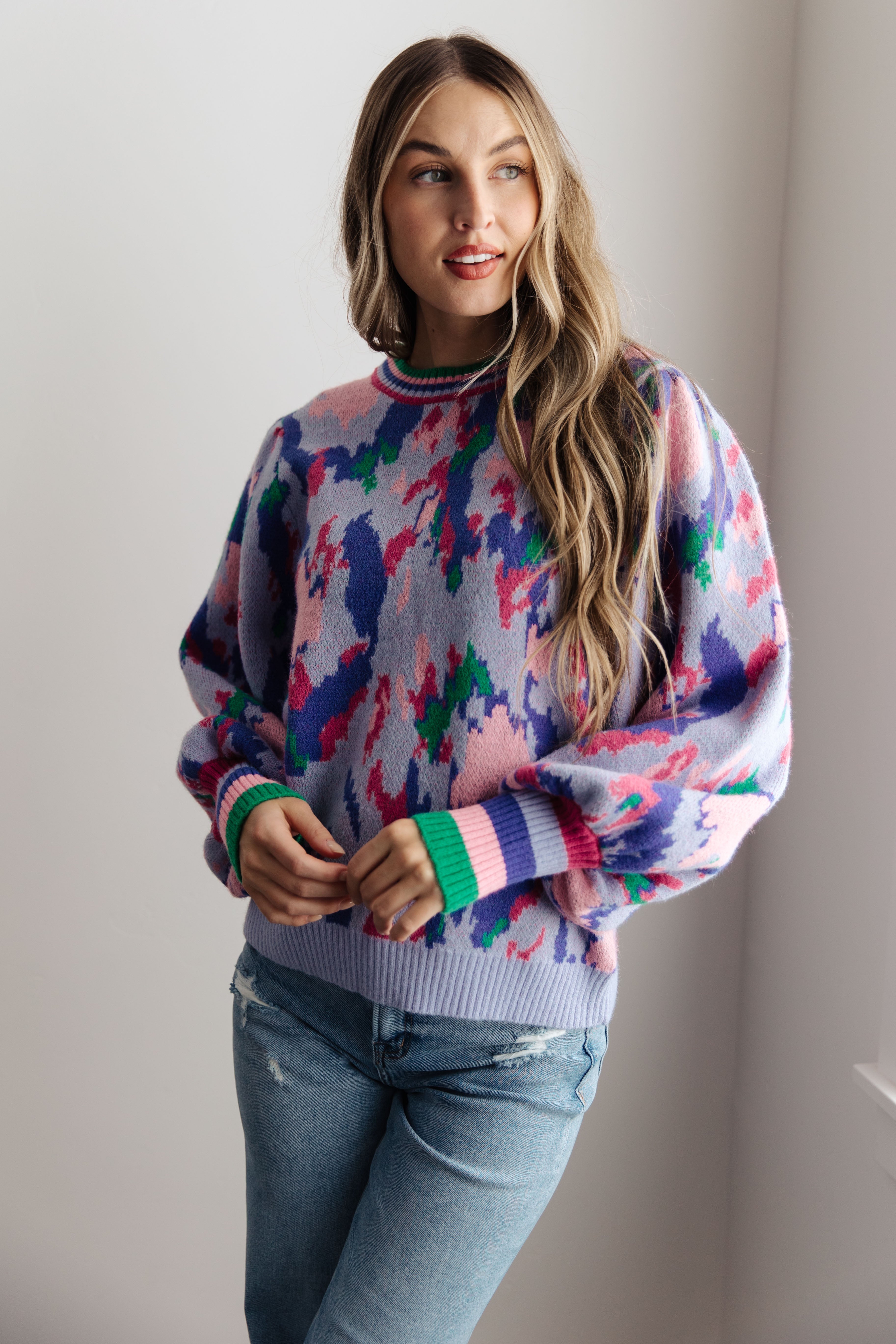 Abbigail Abstract Print Sweater