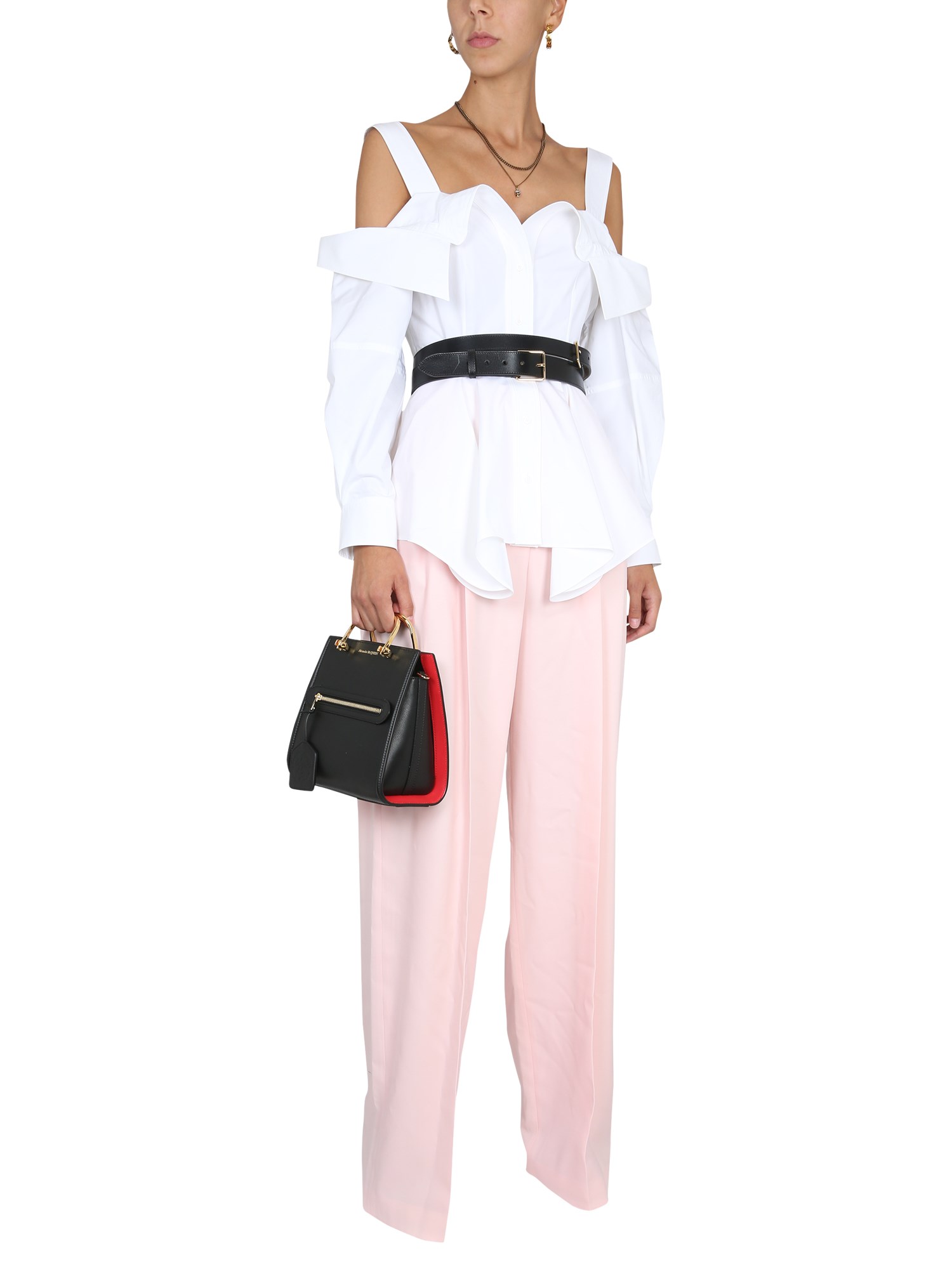 ALEXANDER McQUEEN    WOOL WIDE LEG PANTS