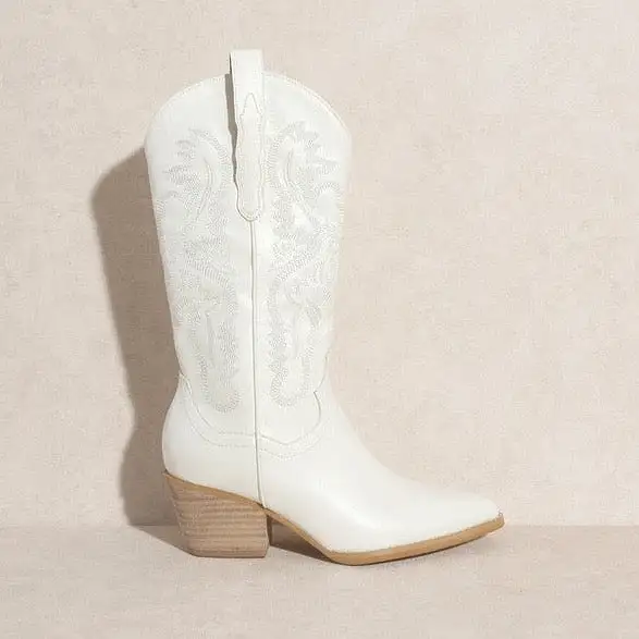 Amaya Western Boot - White