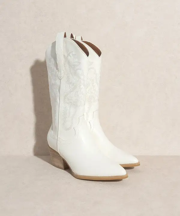 Amaya Western Boot - White