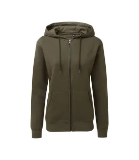 Asquith & Fox Womens Zip-Through Organic Hoodie (Olive) - UTRW7147