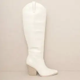 Barcelona Knee High Boot - Cream