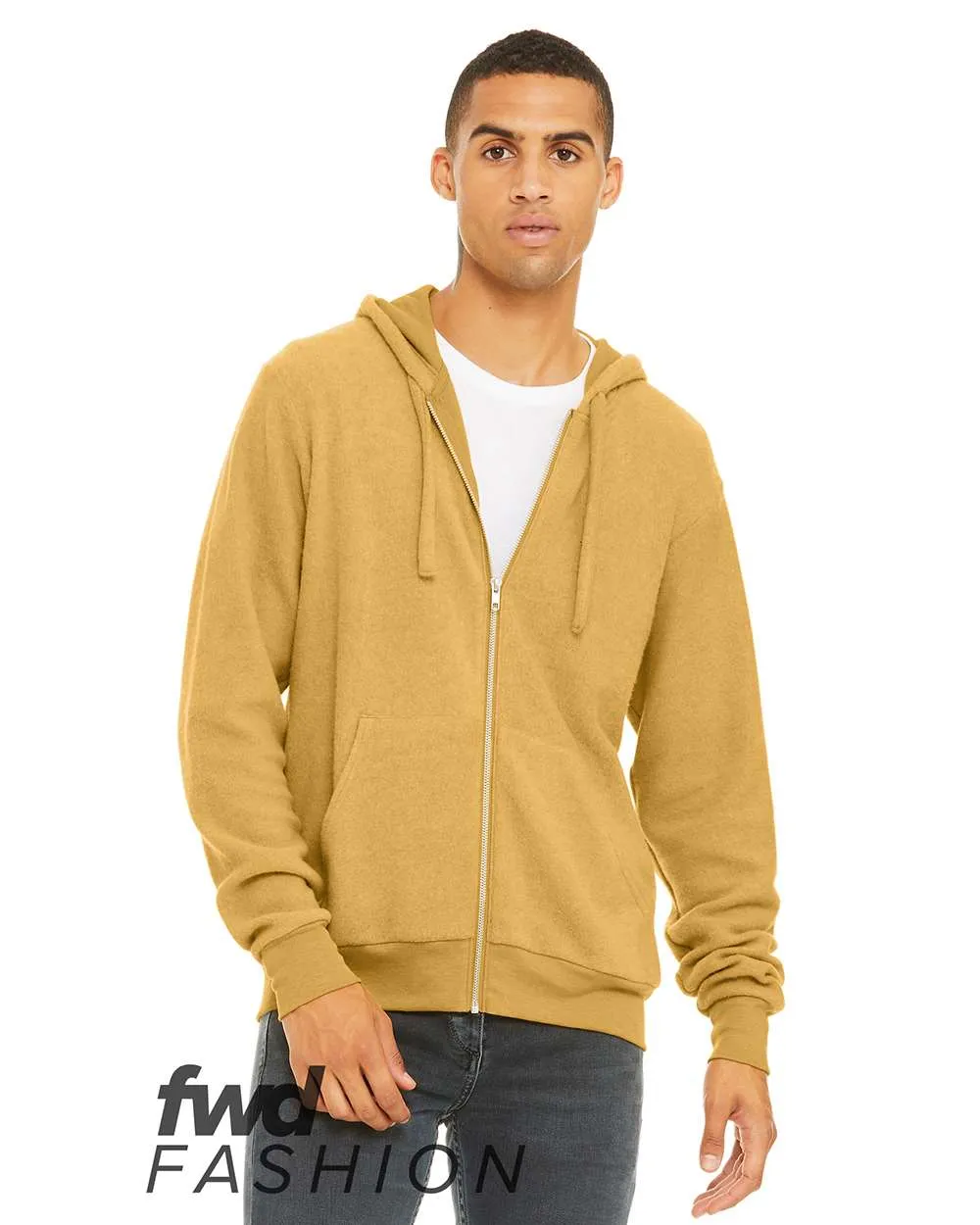 BELLA + CANVAS FWD Fashion Sueded Fleece Full-Zip Hoodie