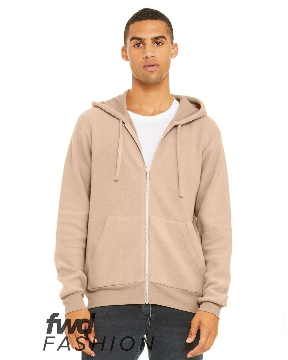 BELLA + CANVAS FWD Fashion Sueded Fleece Full-Zip Hoodie