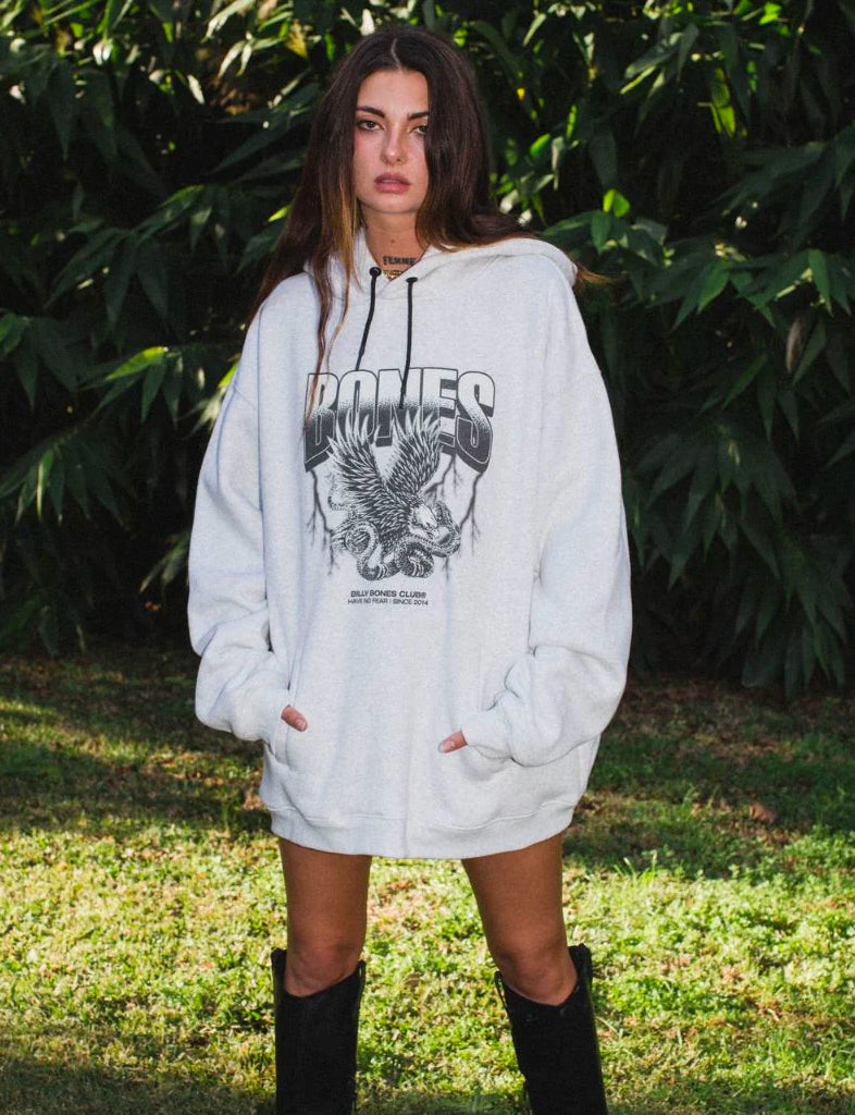 BILLY BONES CLUB NO FEAR HOODIE - SNOW MARLE