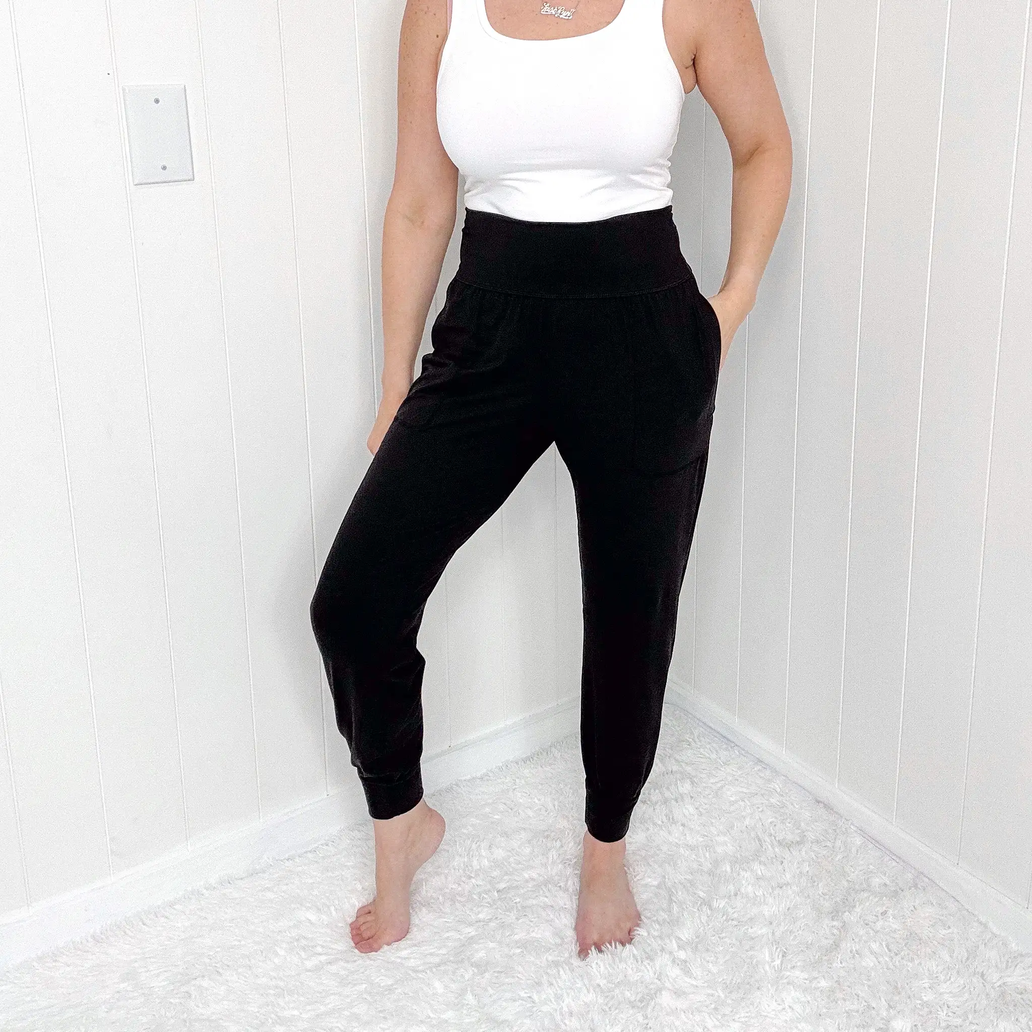 Black Butter Soft Jogger Yoga Pants with Pockets