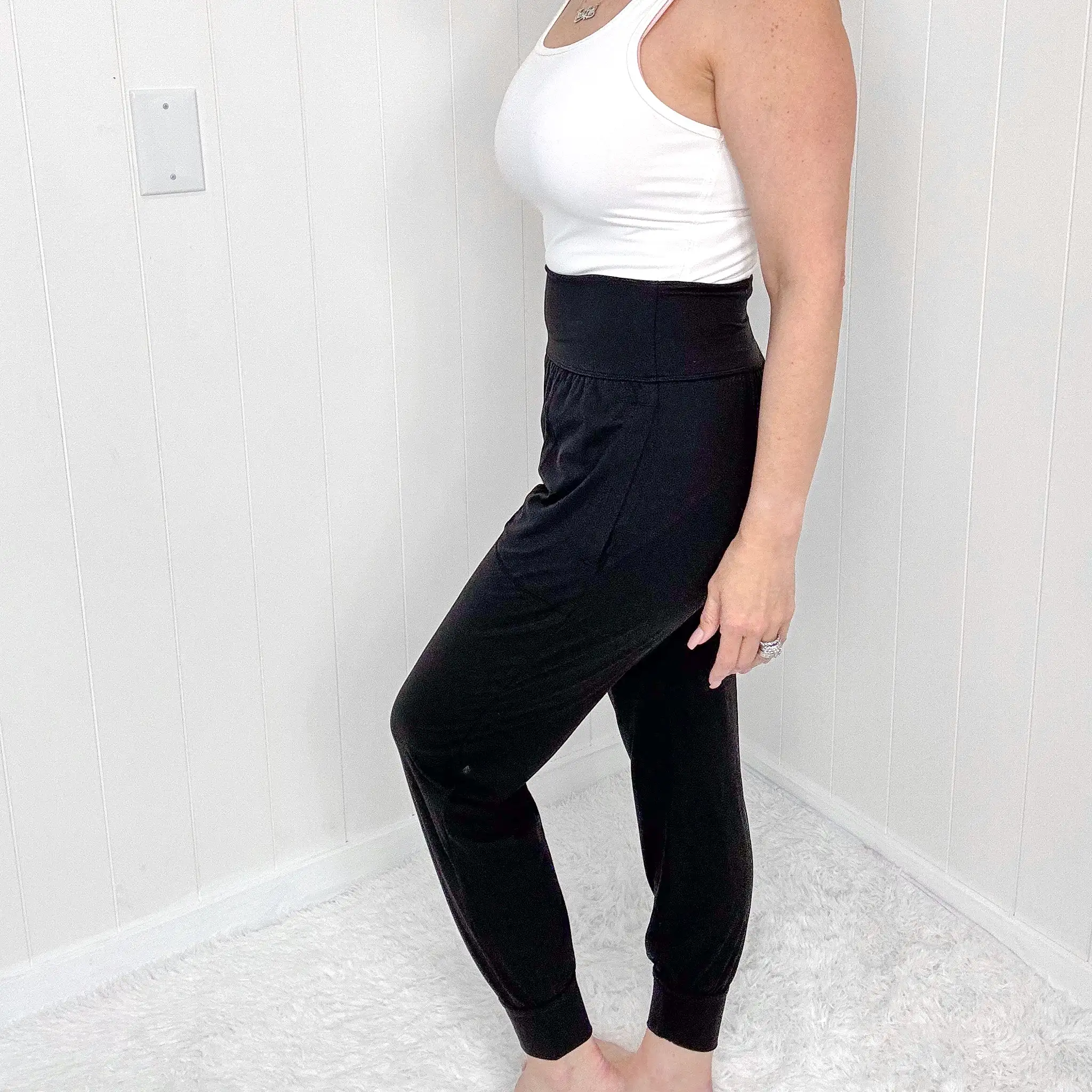 Black Butter Soft Jogger Yoga Pants with Pockets