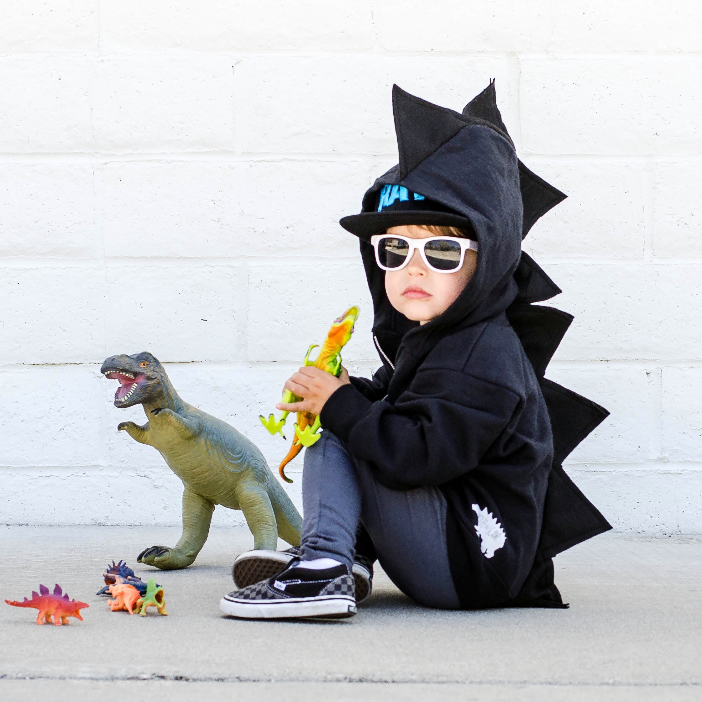 Black Dino Hoodie Kids Dress Up - Scorched | Dino Style