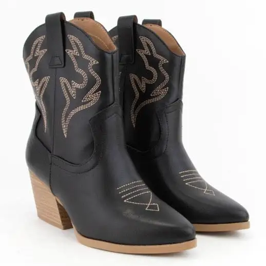 Blazing Cowboy Boots - Black