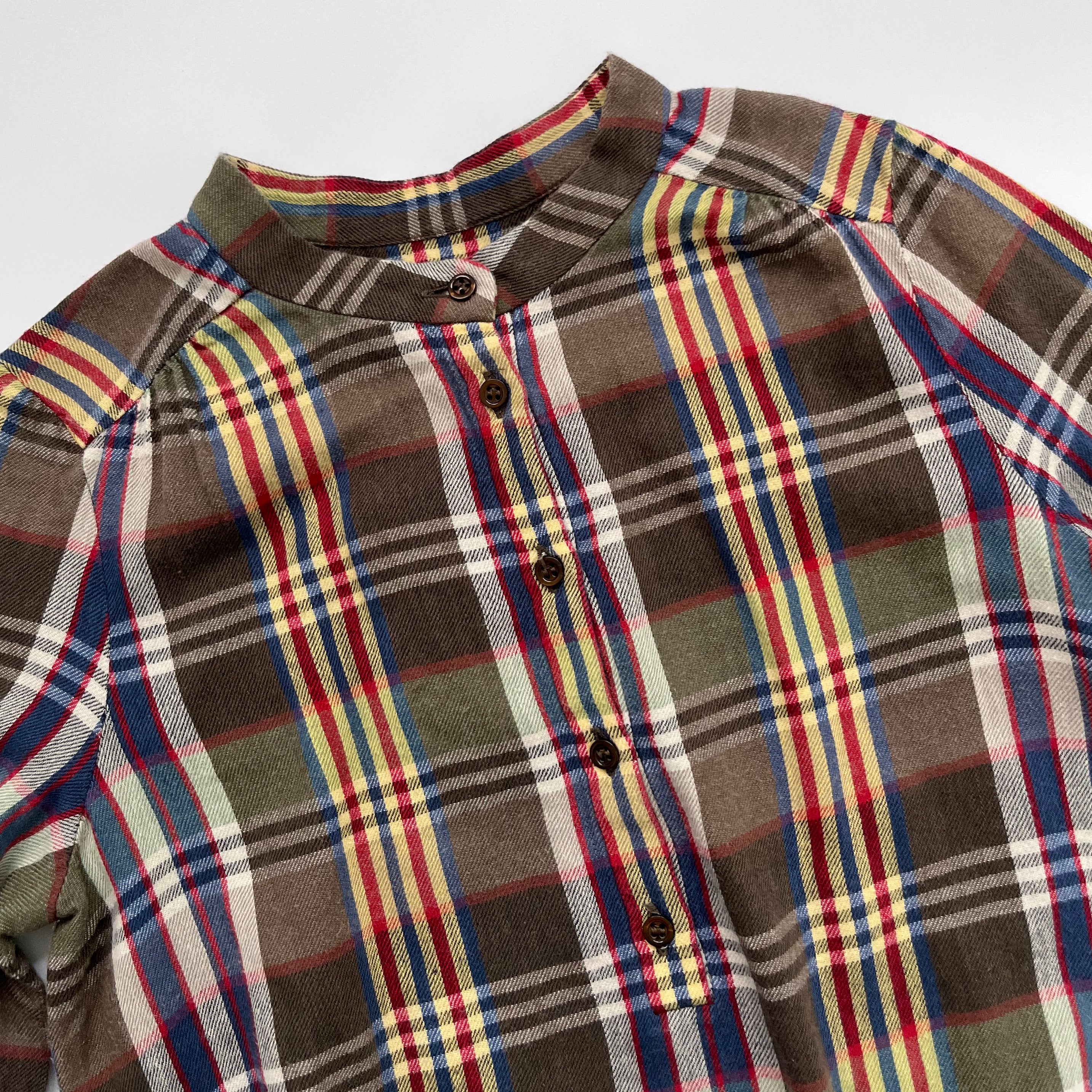 Bonpoint Brown Brushed Cotton Check Dress: 10 Years