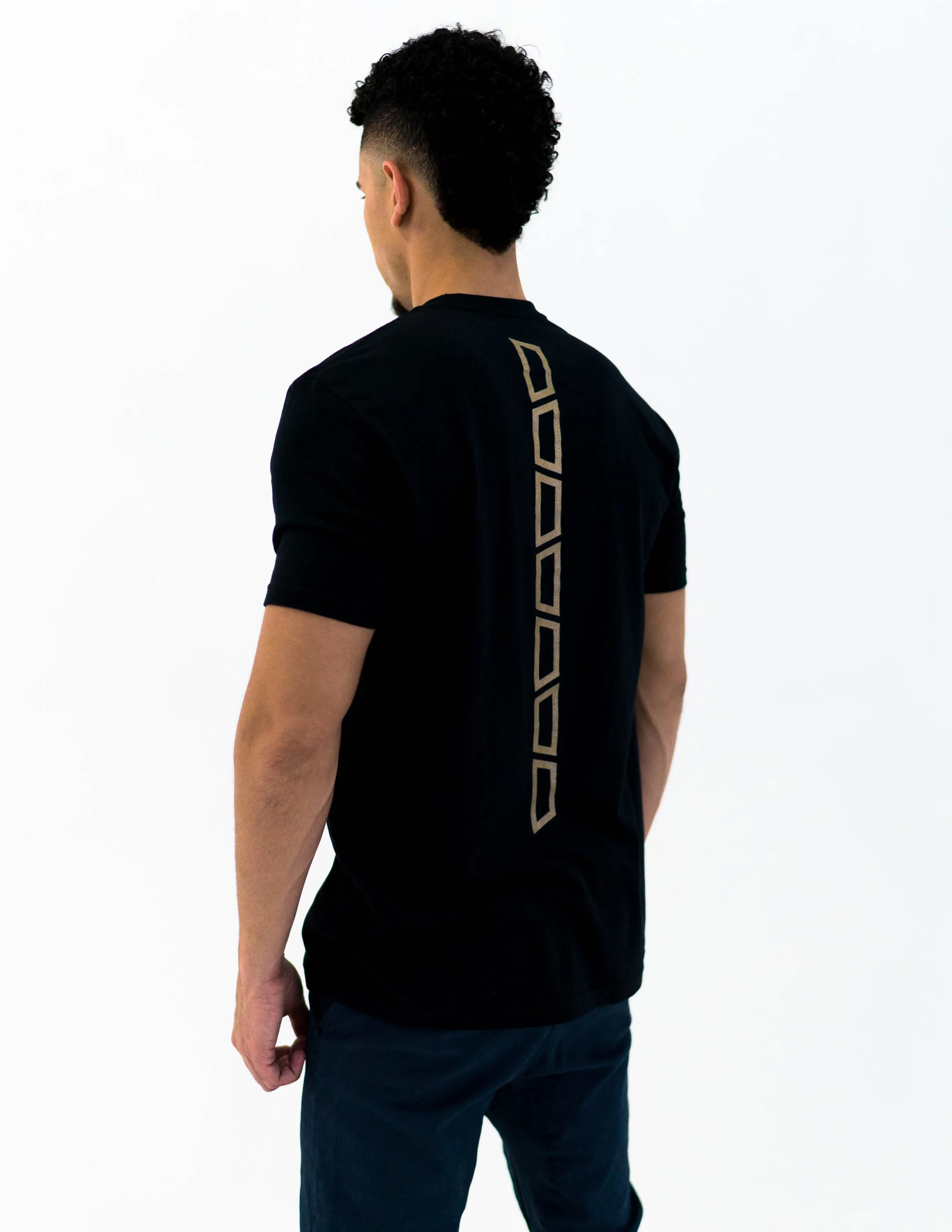 brick 14k gold bonded short sleeve shirt - black / yellow gold