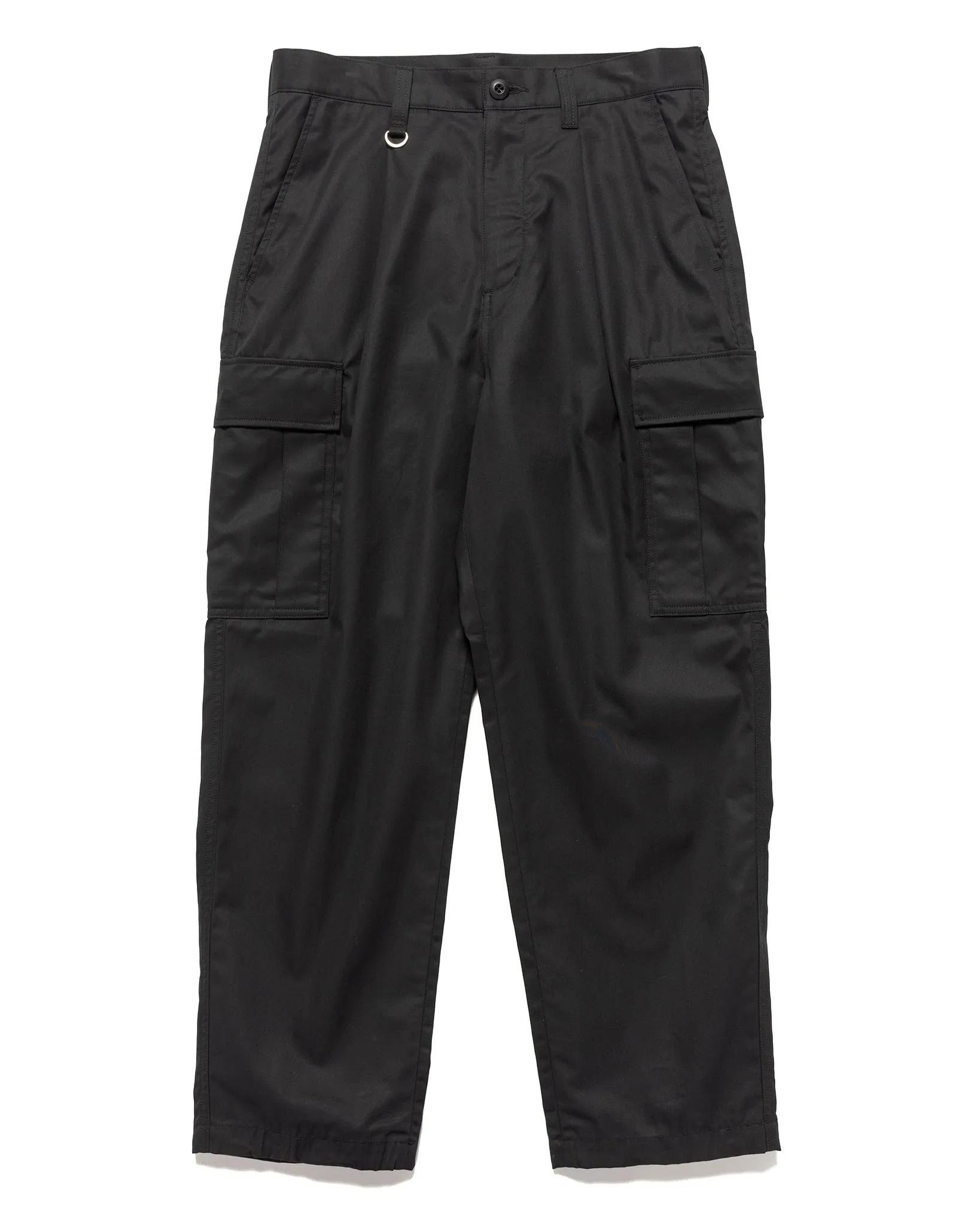 Brushed Gabardine Tapered Cargo Pants Black