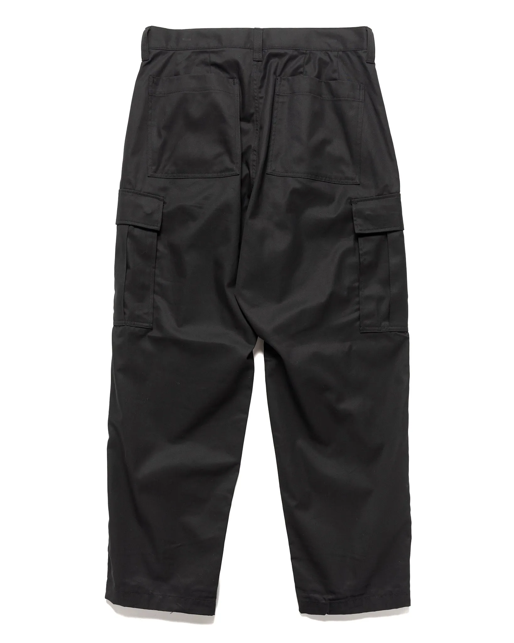 Brushed Gabardine Tapered Cargo Pants Black