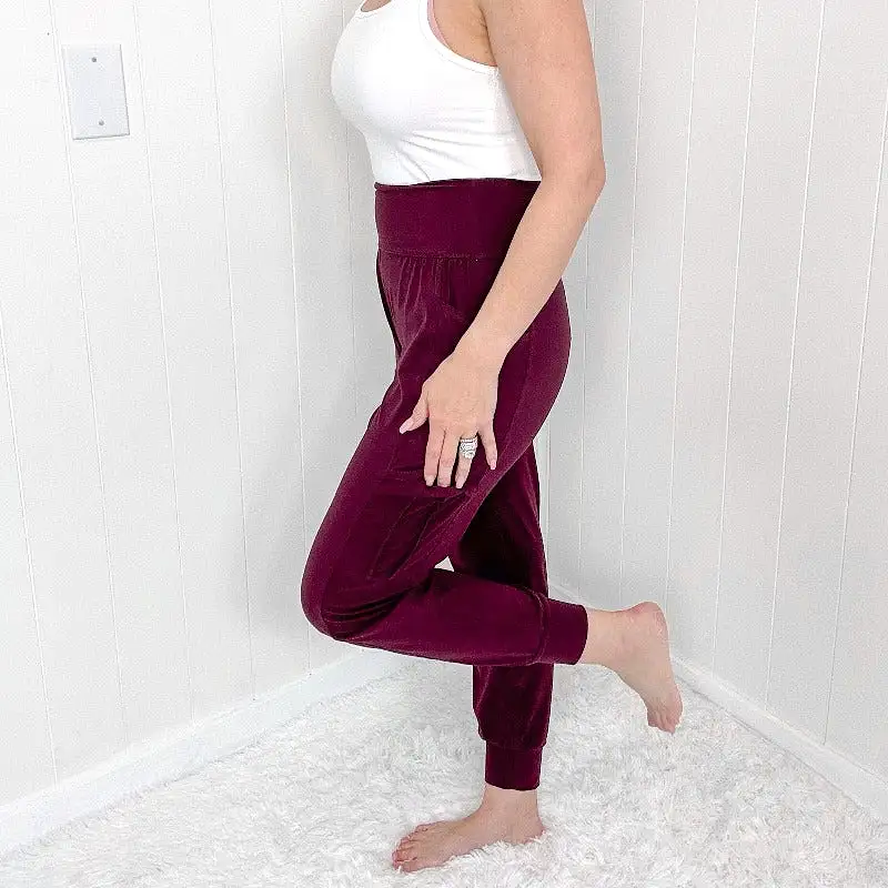 Burgundy Butter Soft Legging Cargo Jogger