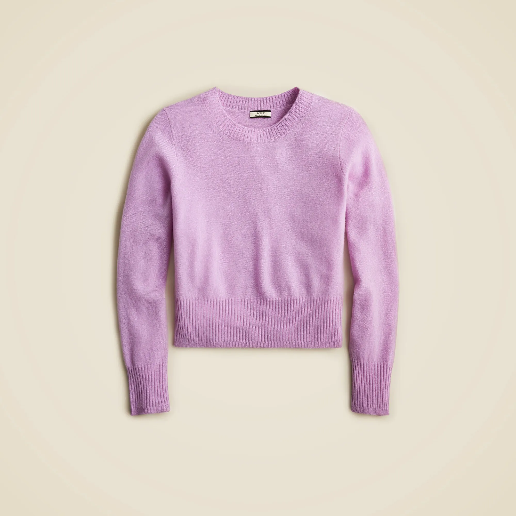 Cashmere shrunken crewneck sweater