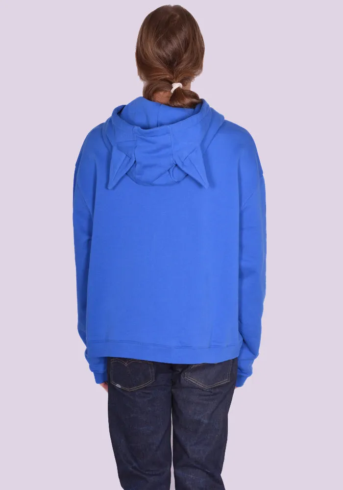 CHARLES JEFFREY LOVERBOY 43100101 LABEL EARS SWEAT HOODIE BLUE