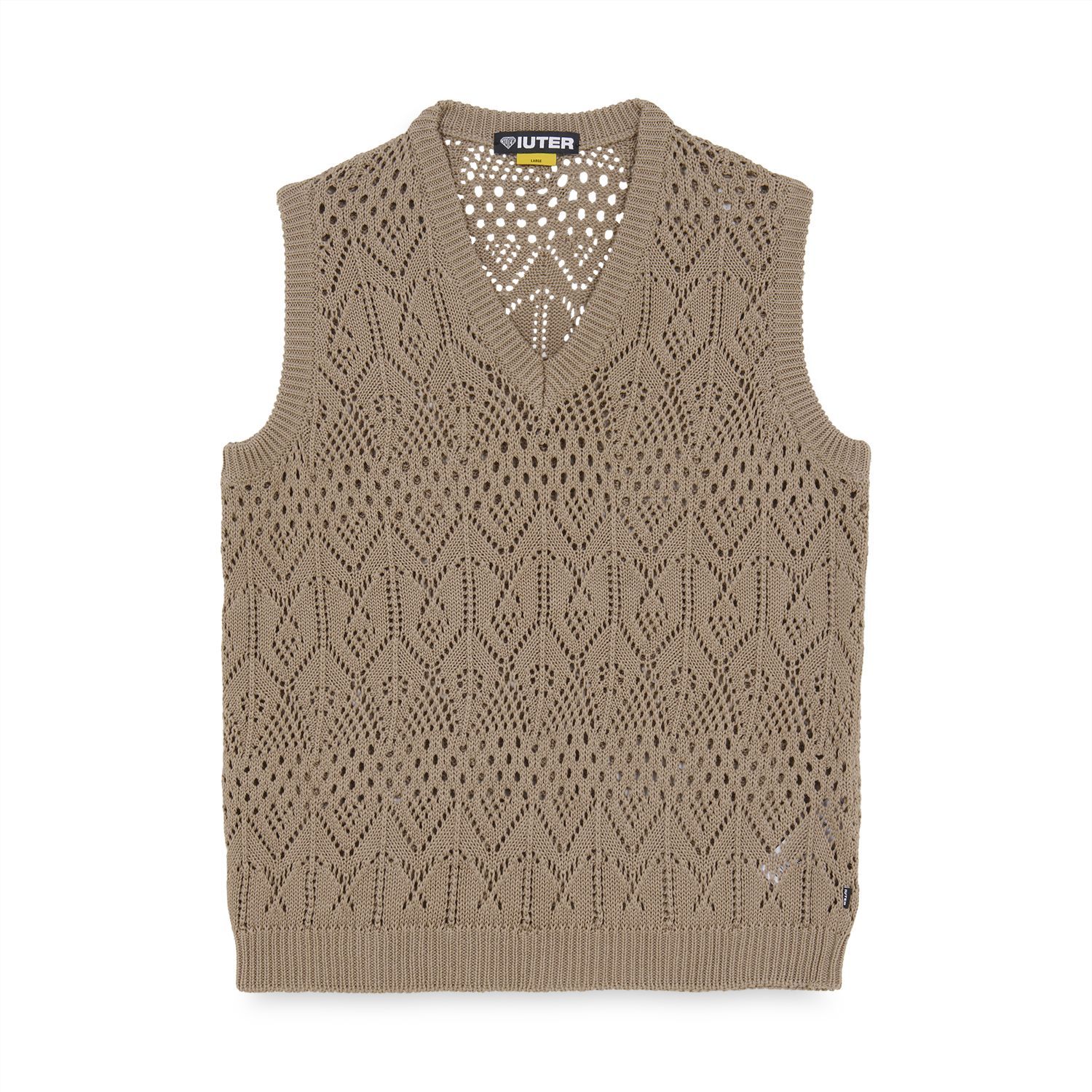 CROCHET SWEATER VEST BROWN