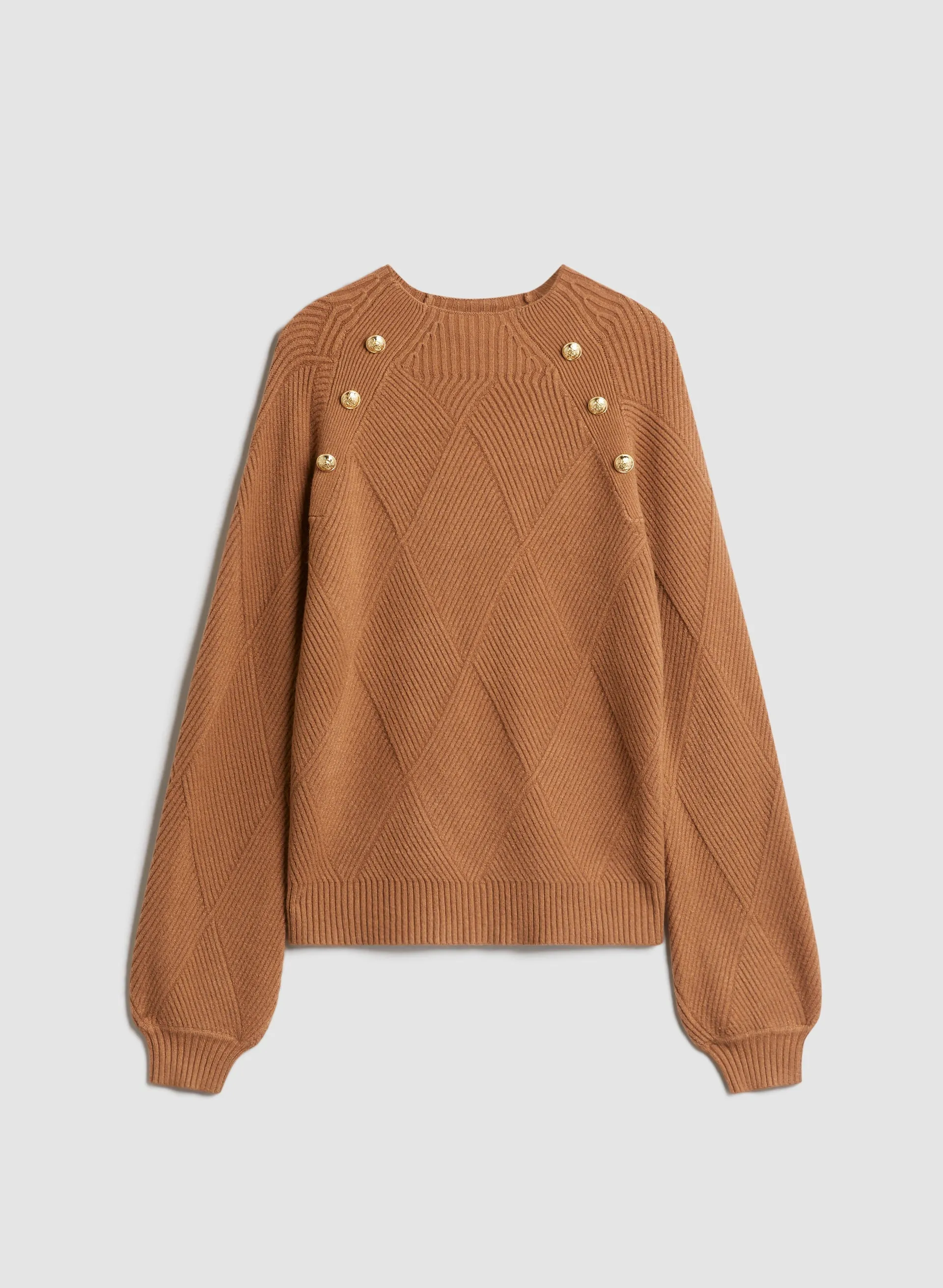 Diamond Rib Knit Pullover Sweater