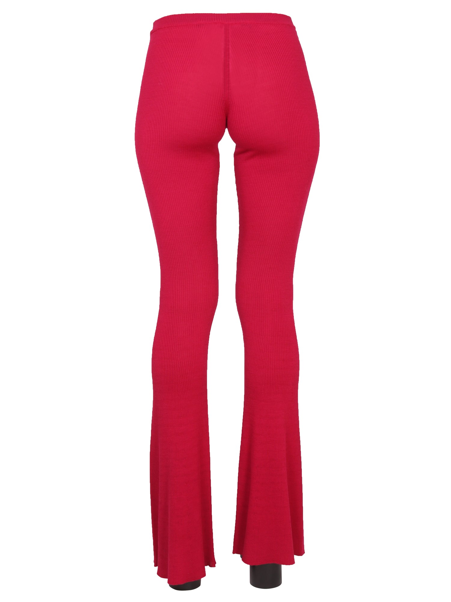 DSQUARED    VIRGIN WOOL RIBBED FLARE PANTS