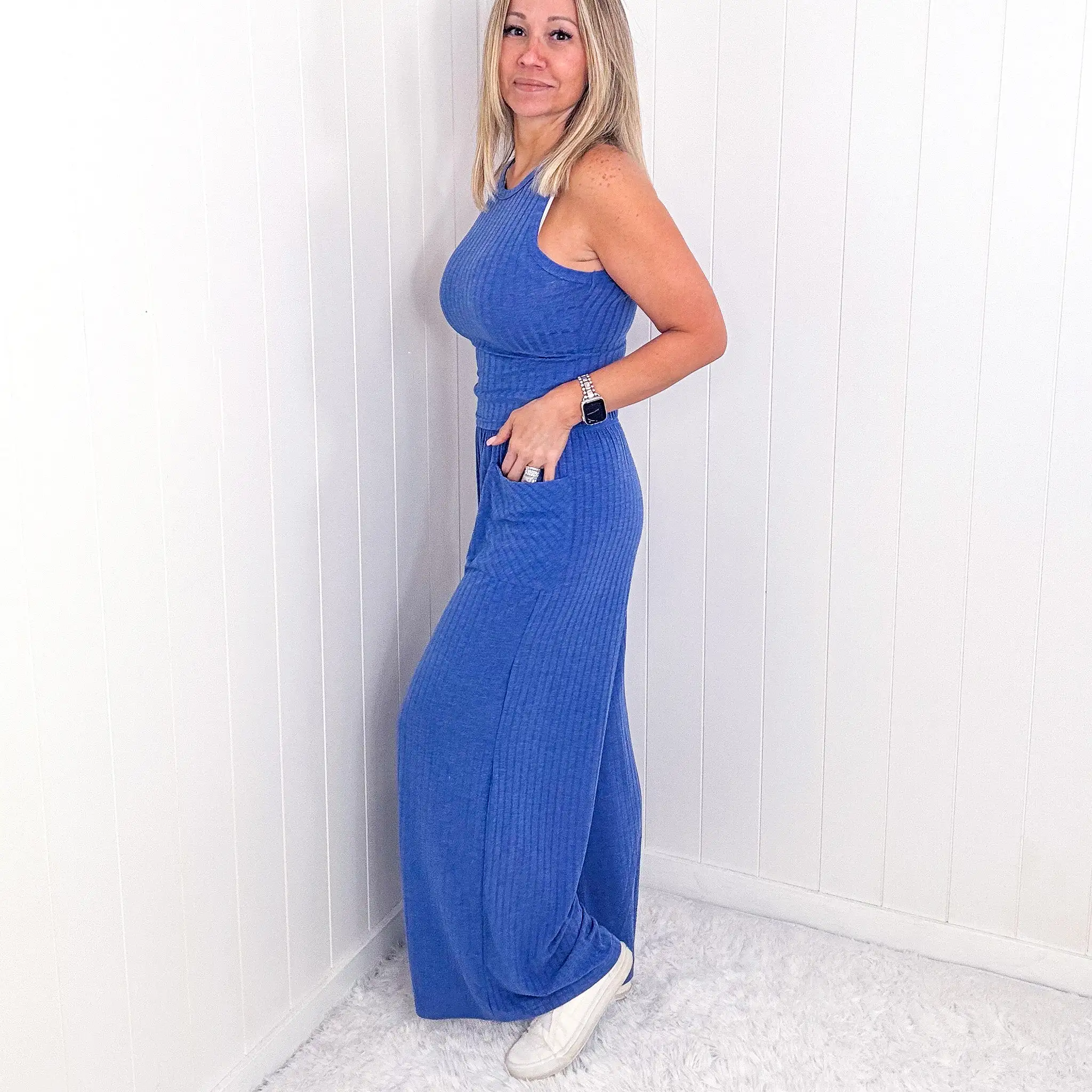 Easy Classy Sassy Ribbed Tank and Wide Leg Pants Sets in 5 Colors