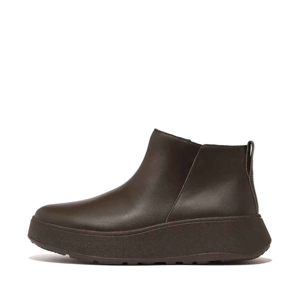 Fit-Flop Flatform Zip Ankle Boots Chocolate Brown -    