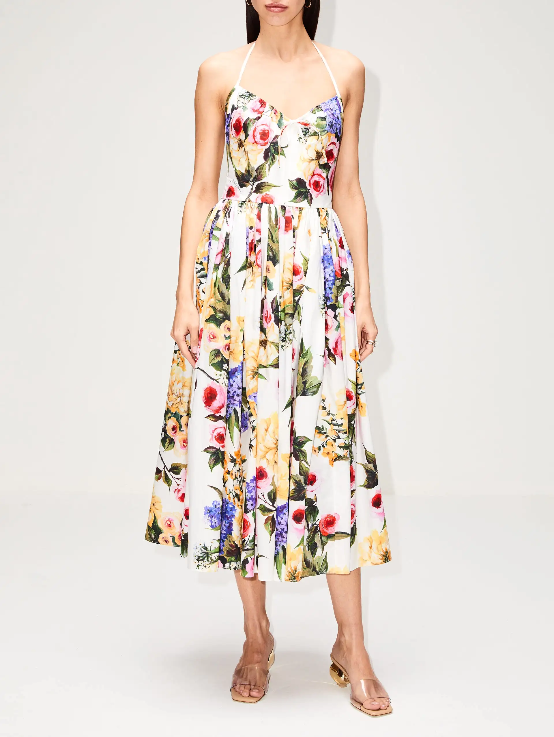 Floral Printed Poplin Dress