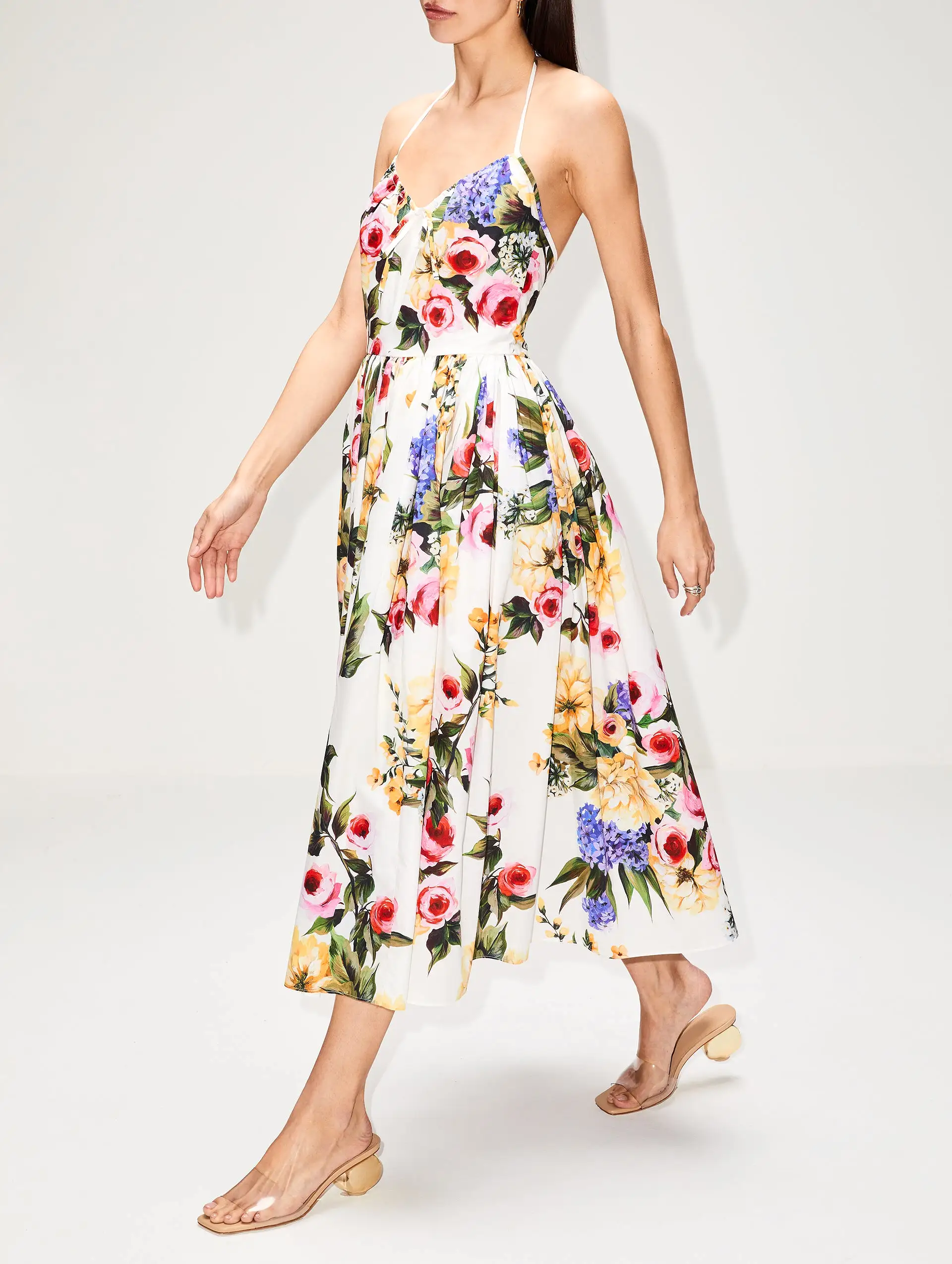 Floral Printed Poplin Dress