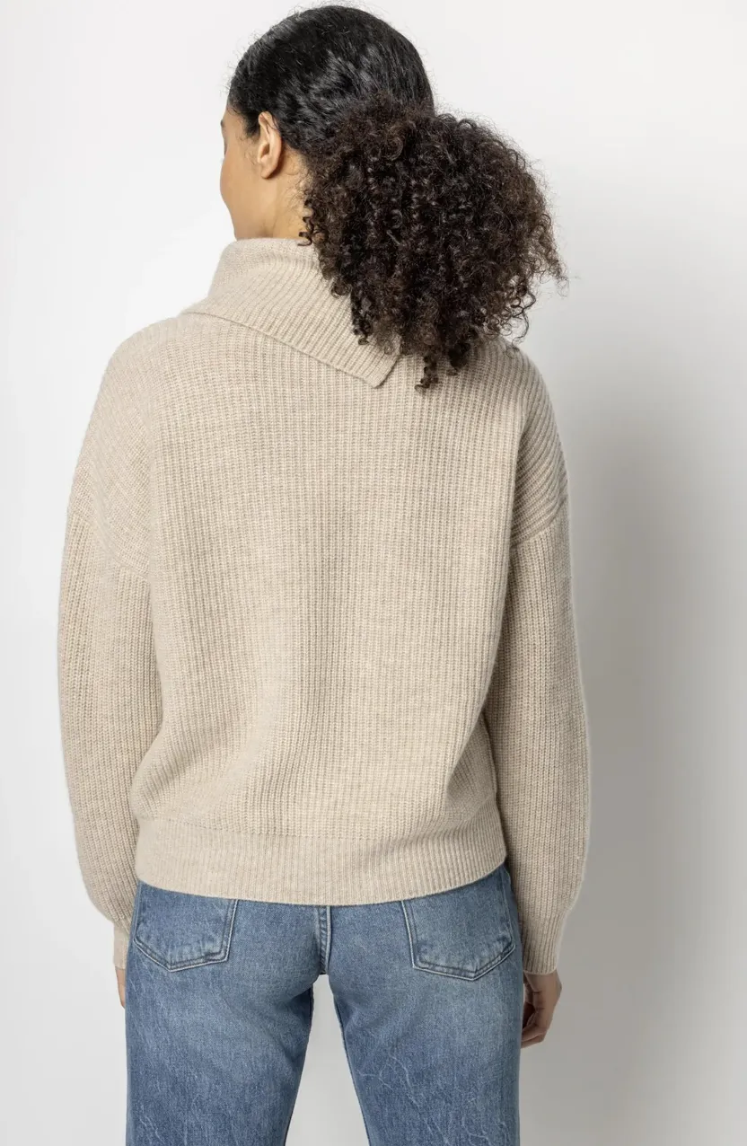 FOLDED COLLAR PULLOVER SWEATER