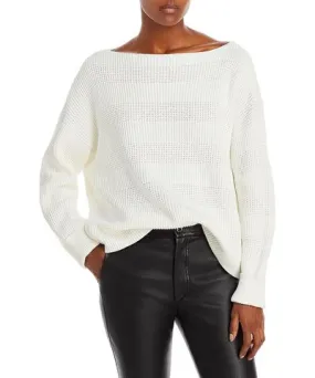 French Connection Womens Textured Boat Neck Pullover Sweater