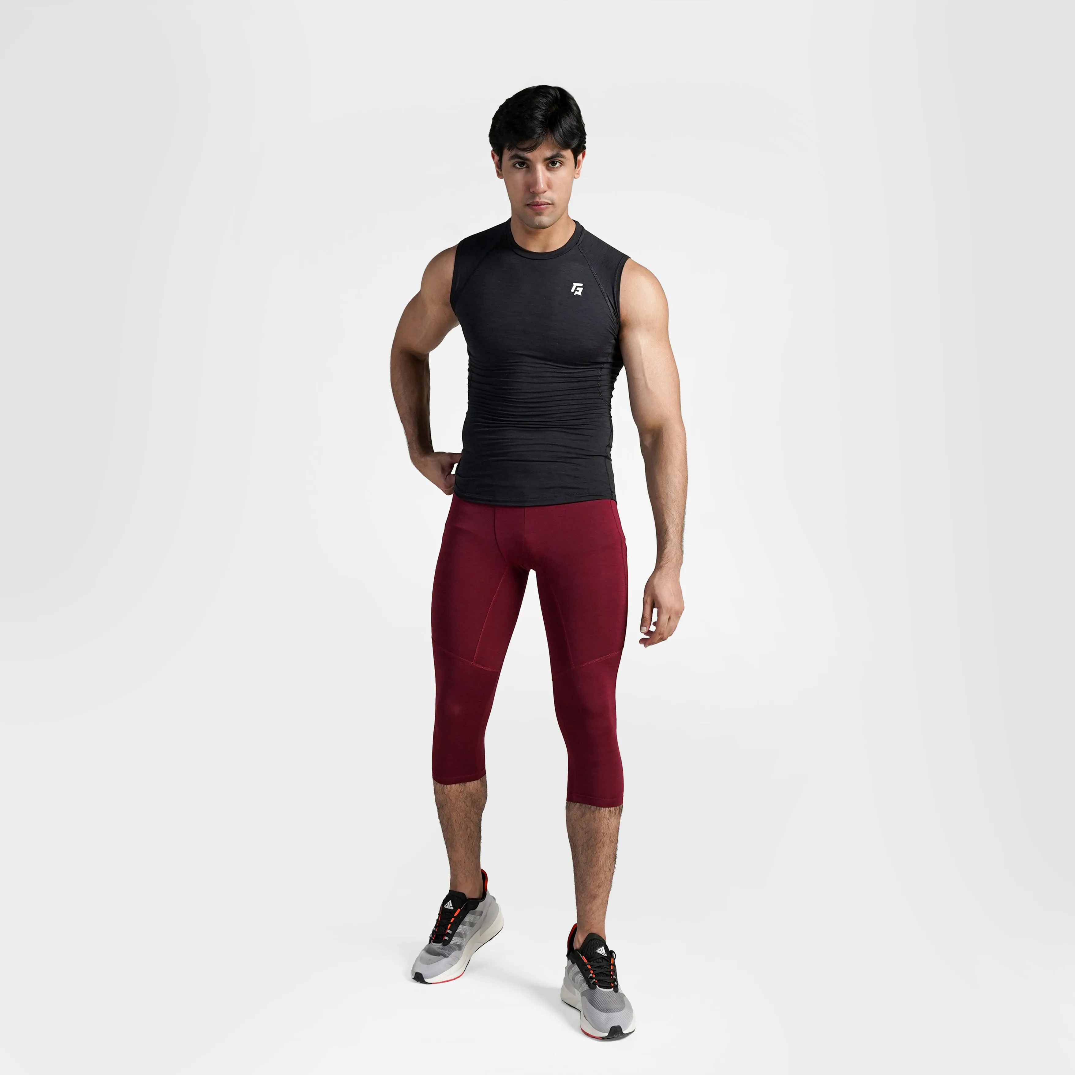 GA Compression 3/4 Pants (Maroon)