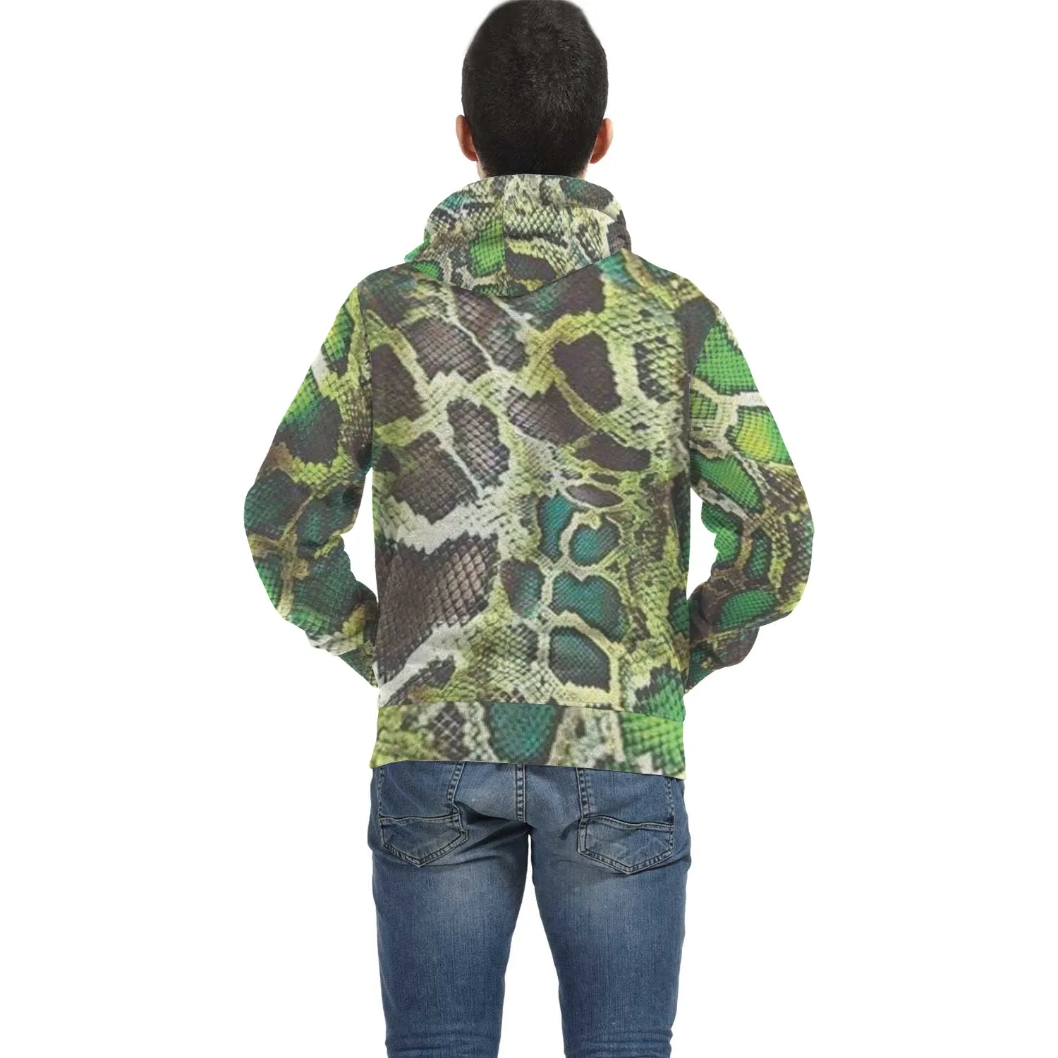 green snake hoodie with zip