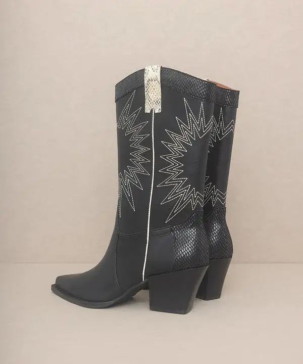 Halle Cowboy Boots - Black