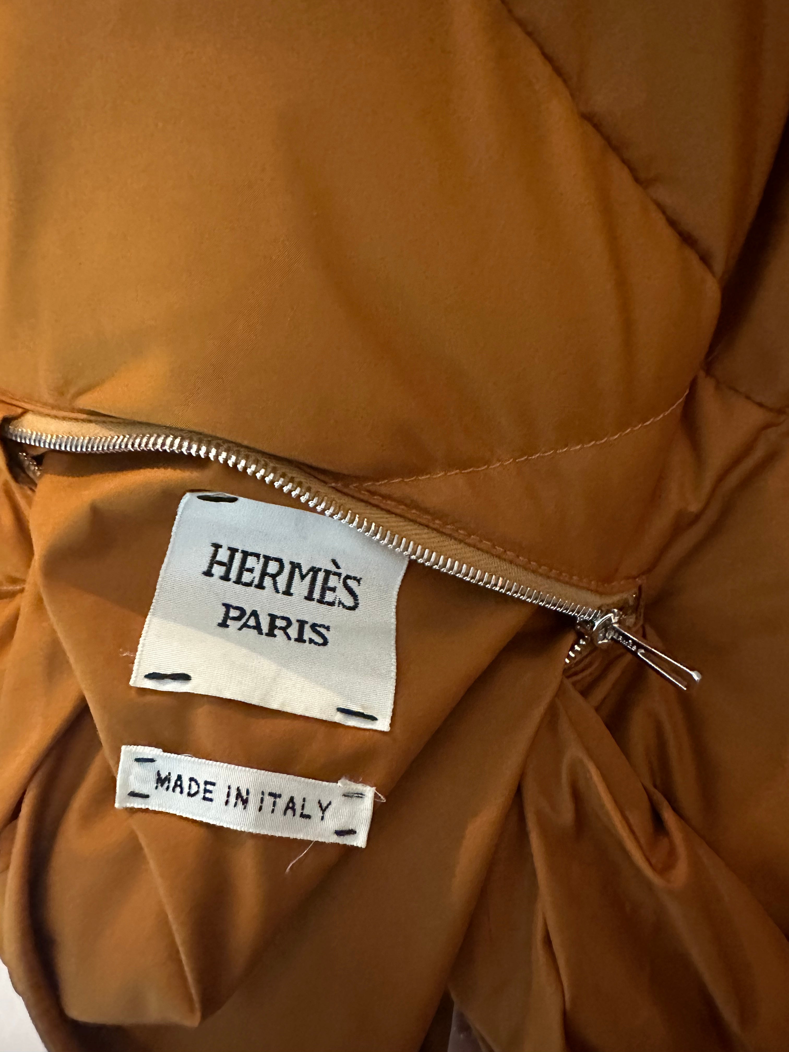 HERMÈS - PUFFER LONG JACKET DOUBLE FACE SIZE 36 FR