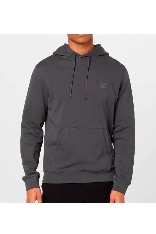 Hugo Boss Patch Wetalk Logo Hoodie Dark Grey