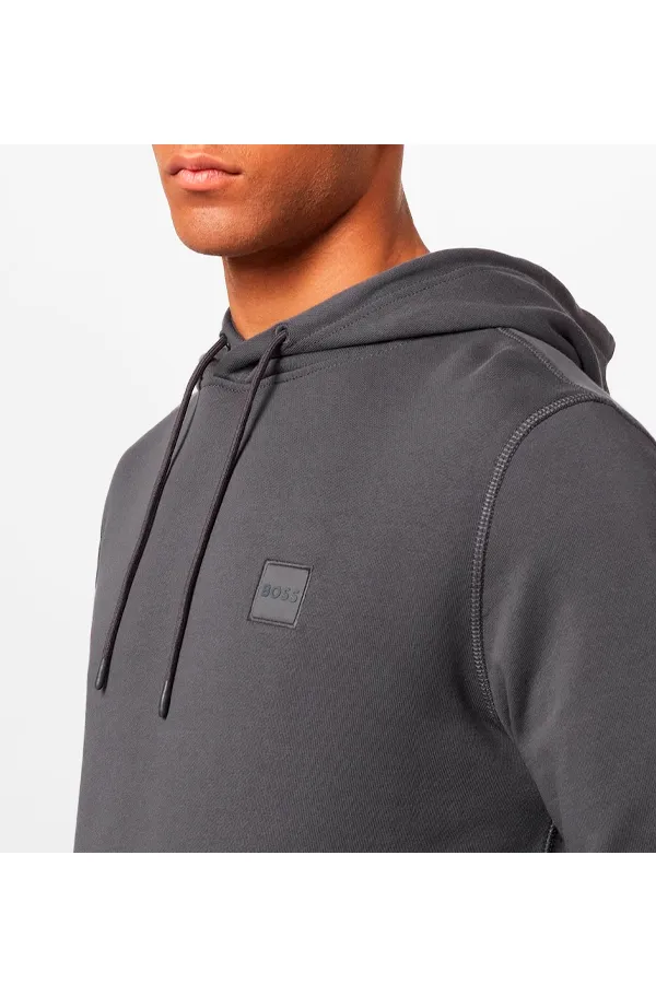 Hugo Boss Patch Wetalk Logo Hoodie Dark Grey