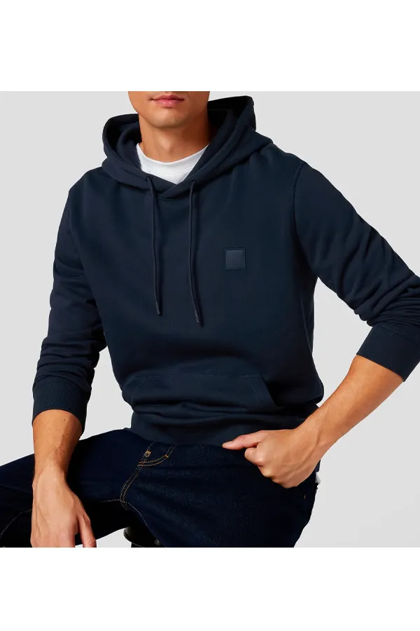 Hugo Boss Patch Wetalk Logo Hoodie Navy