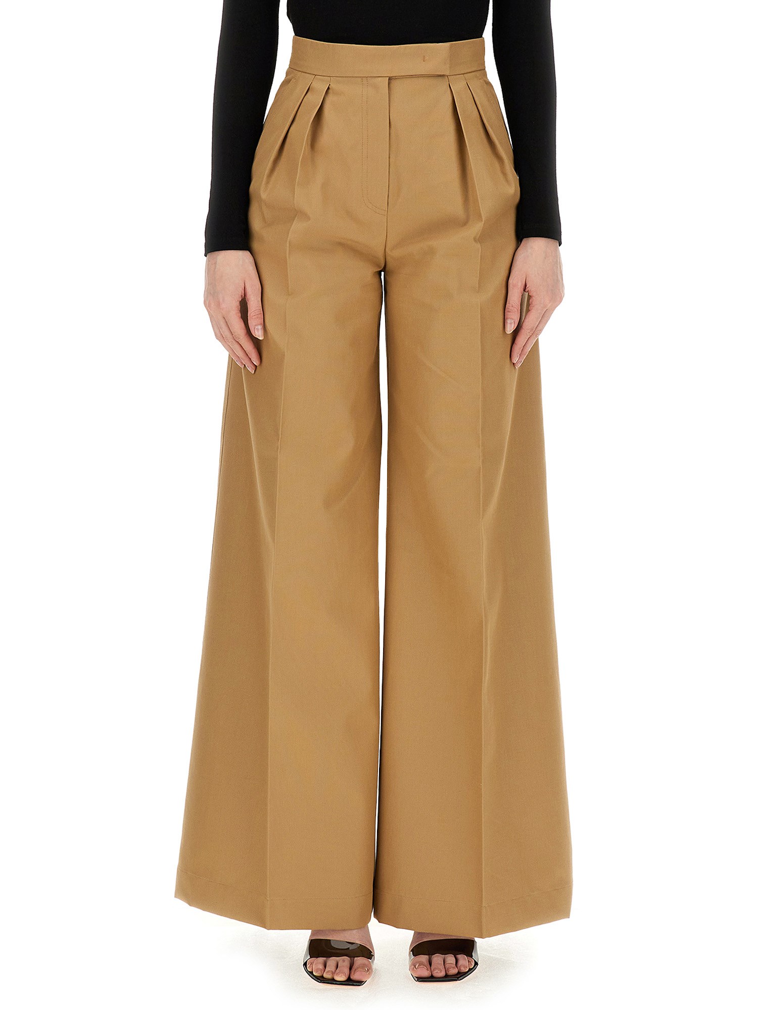 MAX MARA    WIDE LEG COTTON PANTS