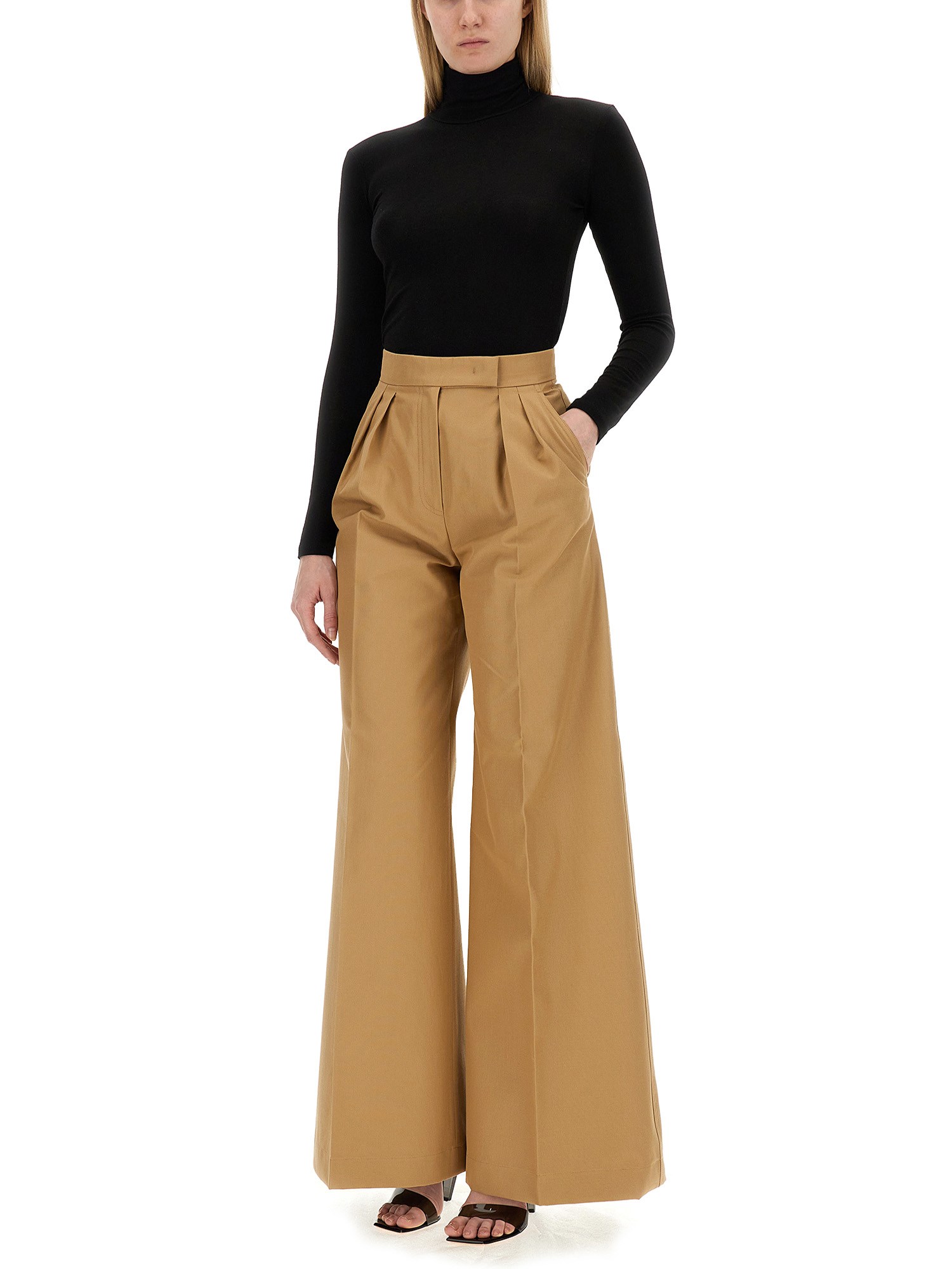 MAX MARA    WIDE LEG COTTON PANTS