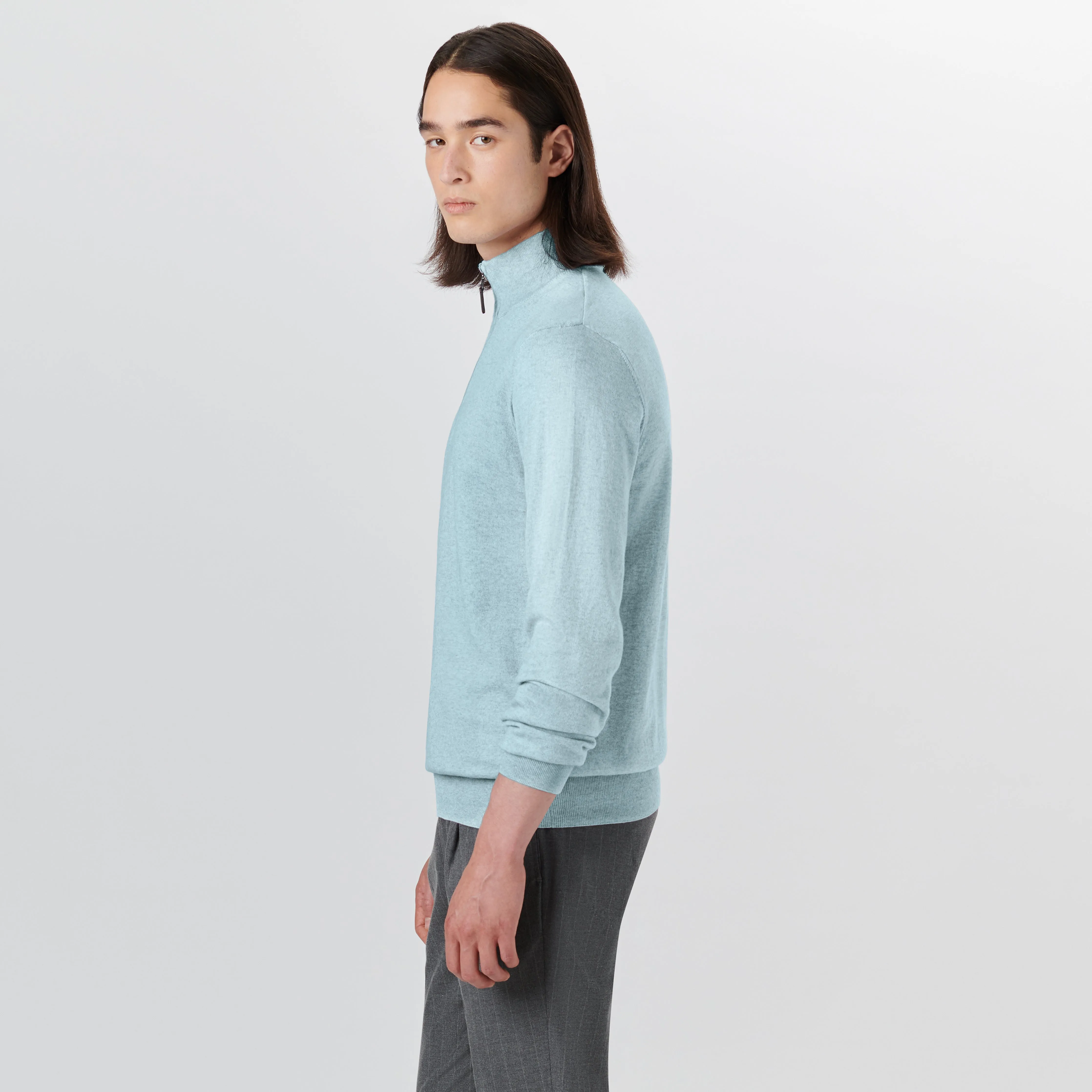 Melange Quarter Zip Pullover Sweater