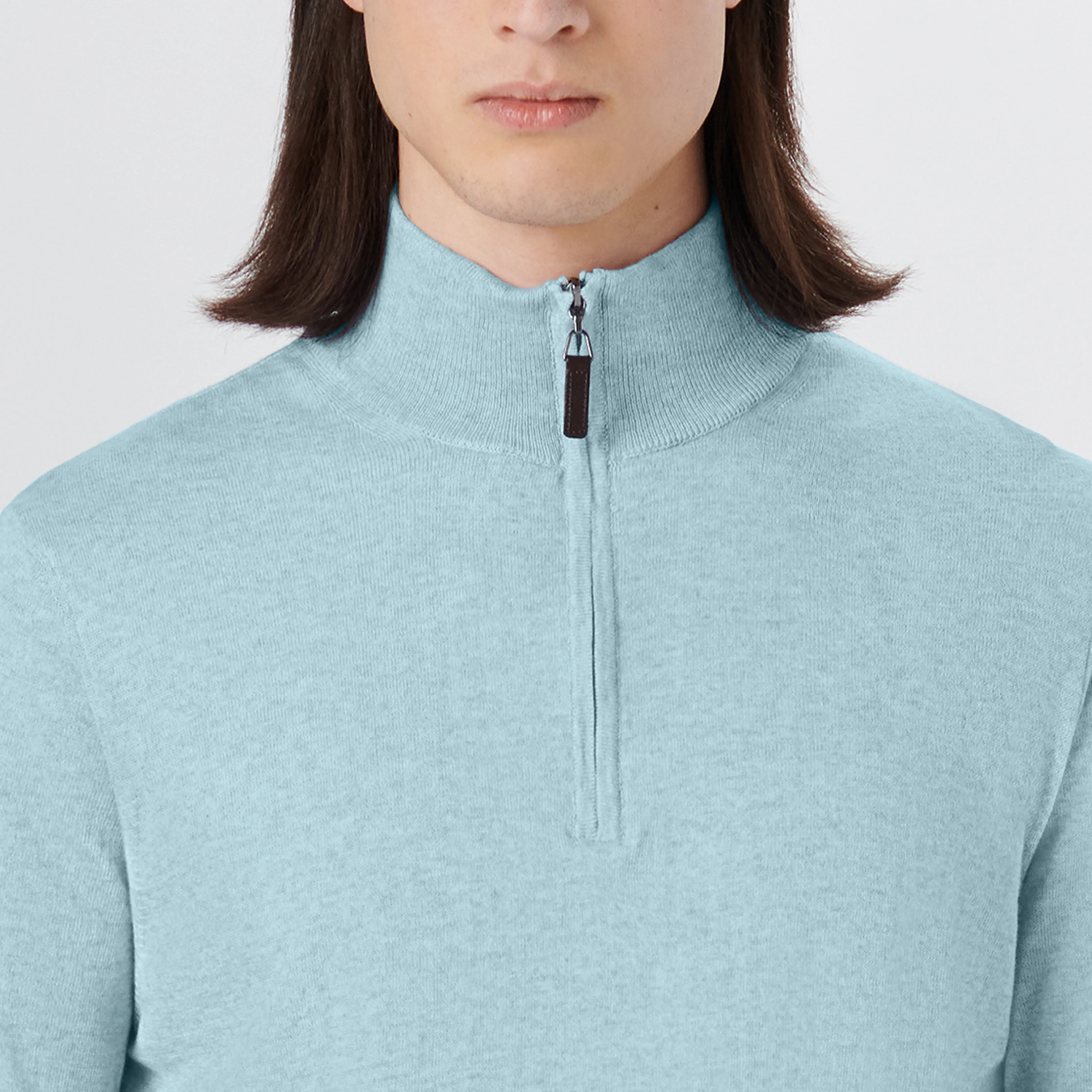 Melange Quarter Zip Pullover Sweater