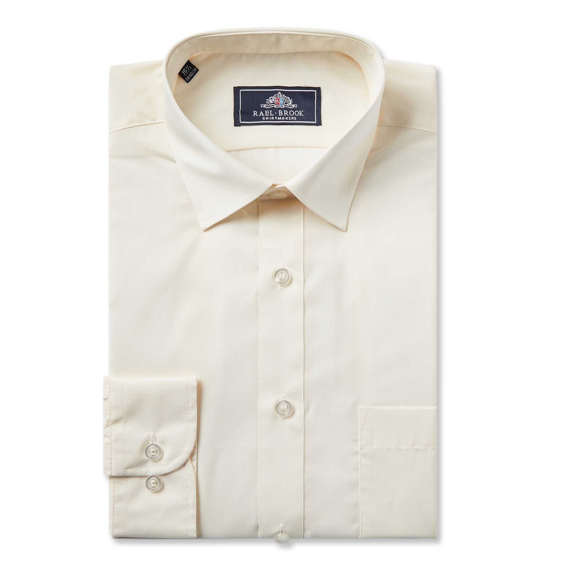 Mens Cream Standard Collar Shirt