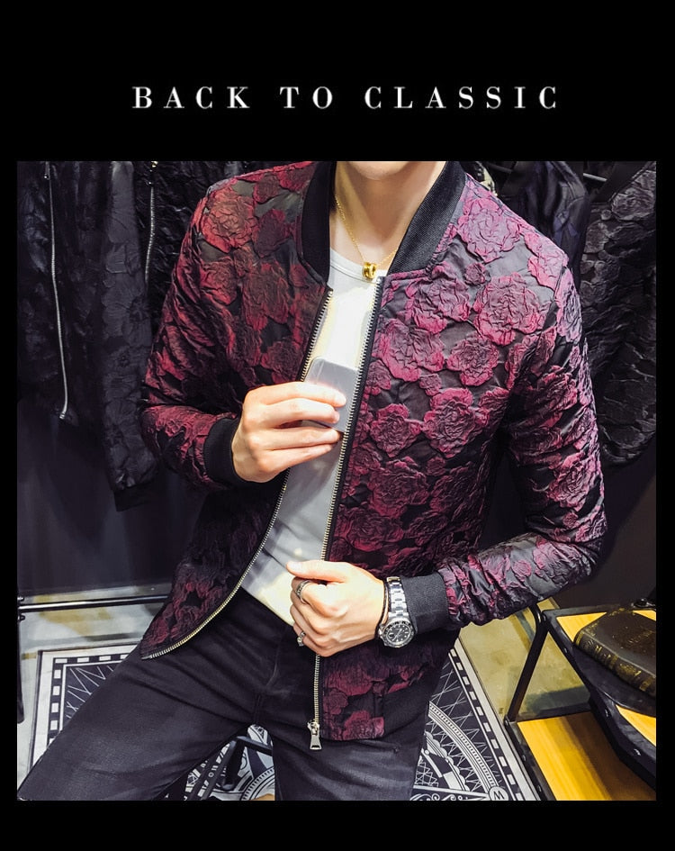 Men's Luxury Vintage Style Casual Slim Fit Rib Sleeve Party Jacket