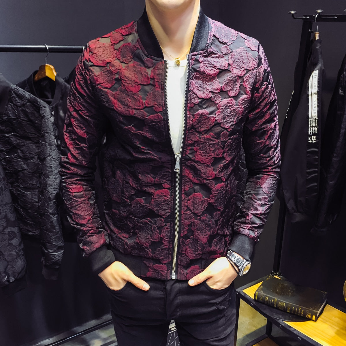 Men's Luxury Vintage Style Casual Slim Fit Rib Sleeve Party Jacket