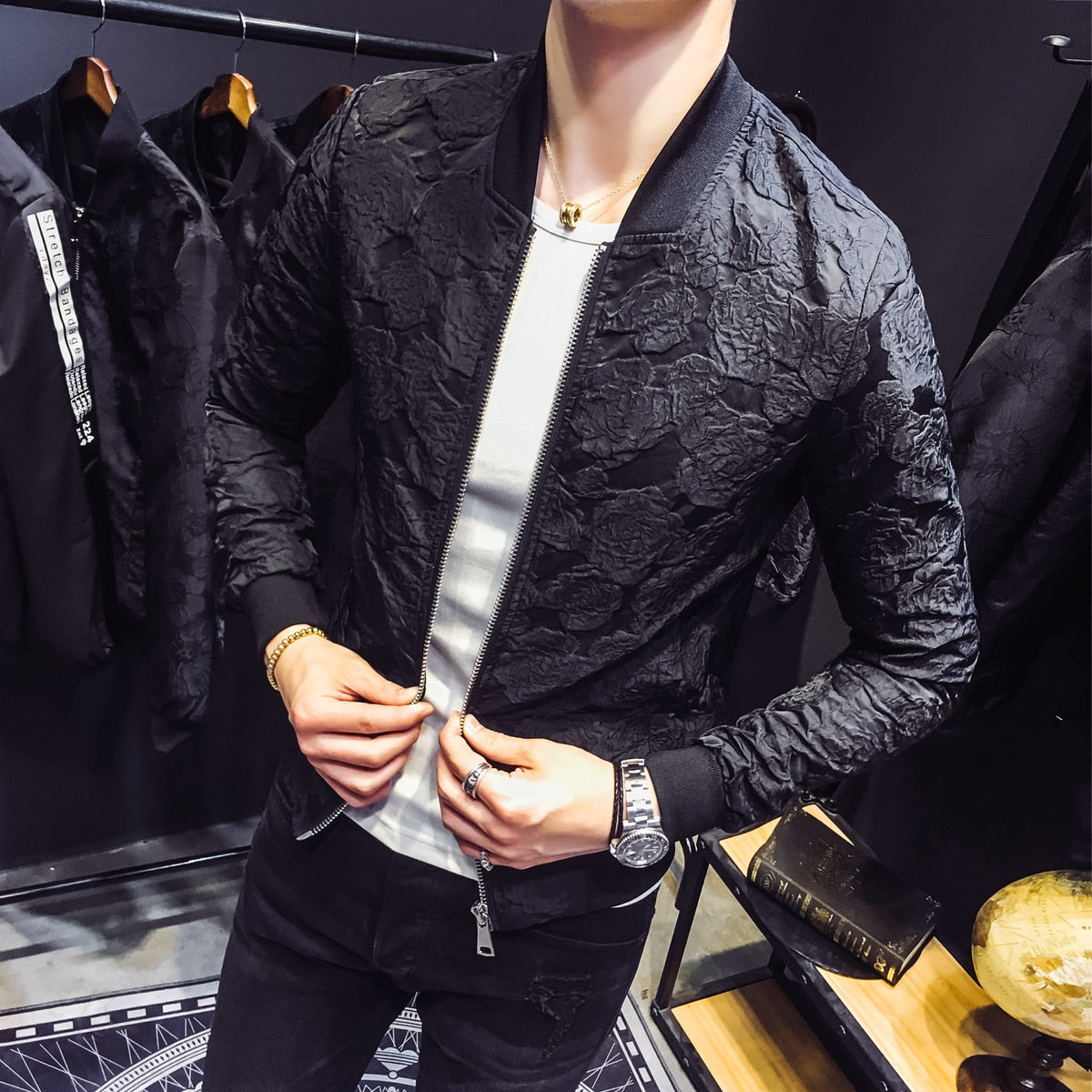 Men's Luxury Vintage Style Casual Slim Fit Rib Sleeve Party Jacket