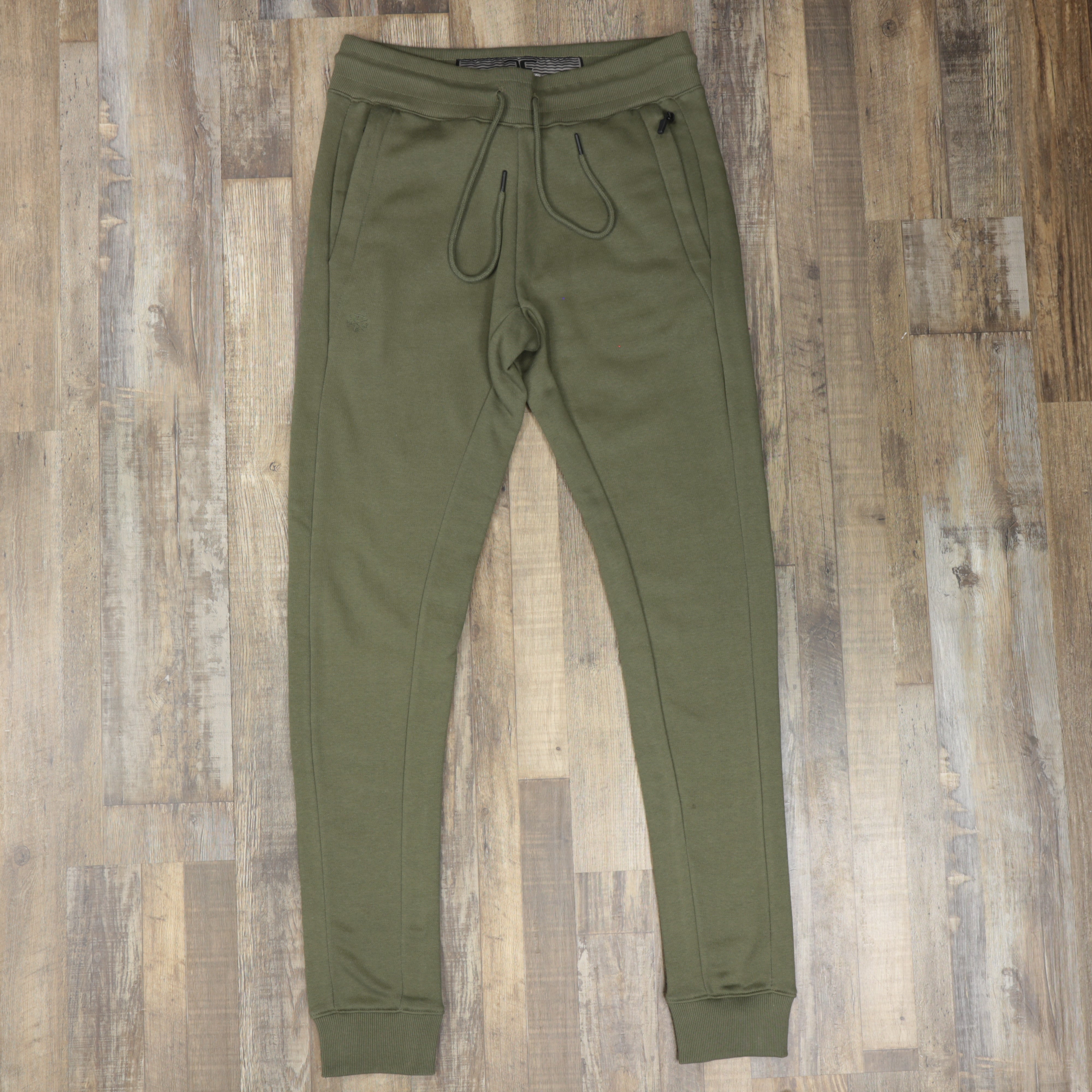 Men's Olive Fleece Sweatpants Jogger Pants Bottom