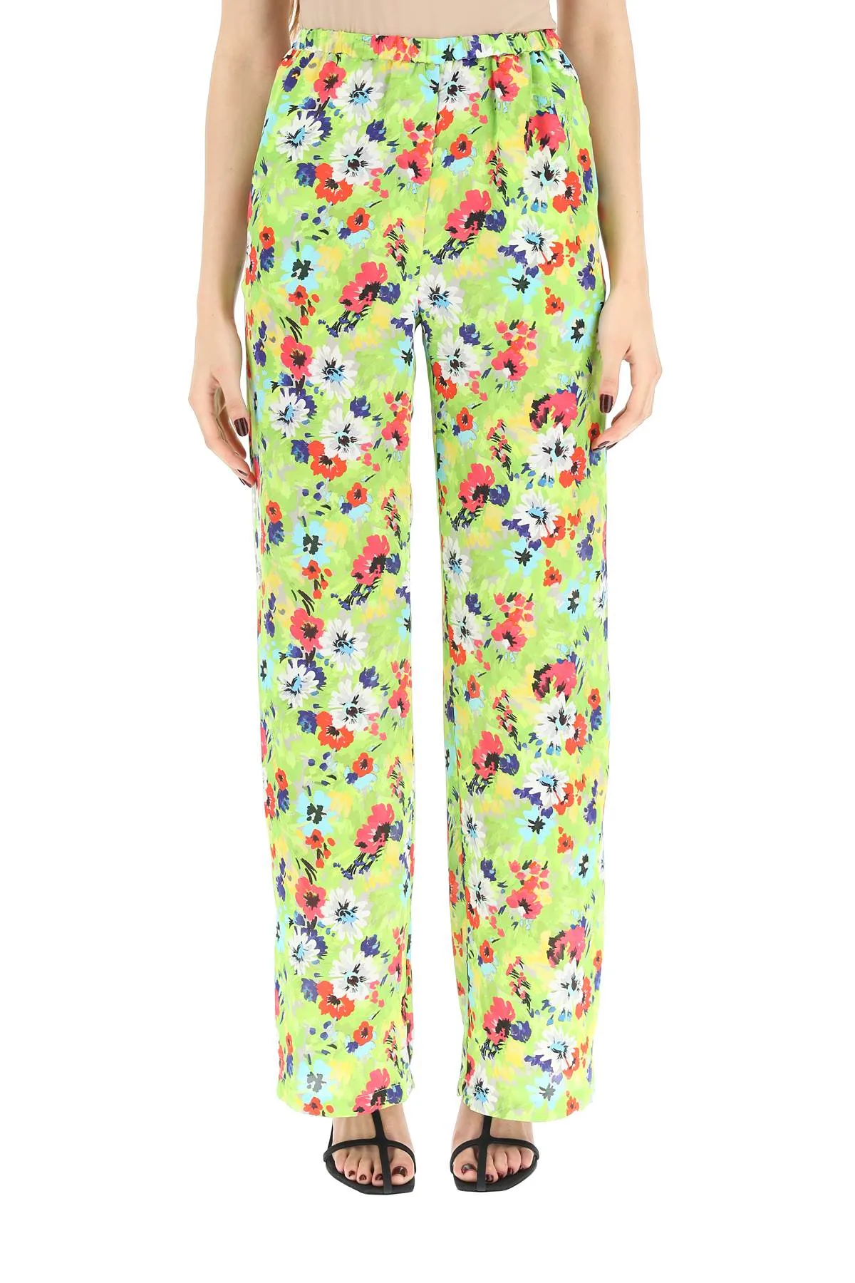 MSGM Floral Printed Wide Leg Pants