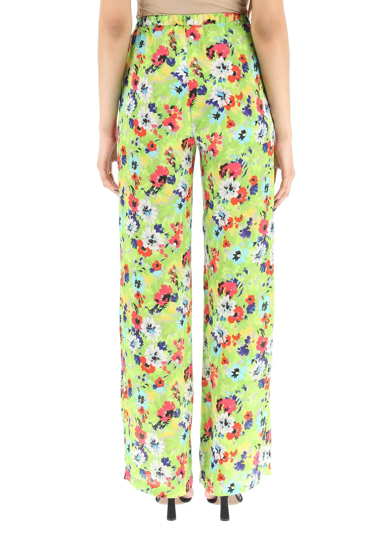 MSGM Floral Printed Wide Leg Pants