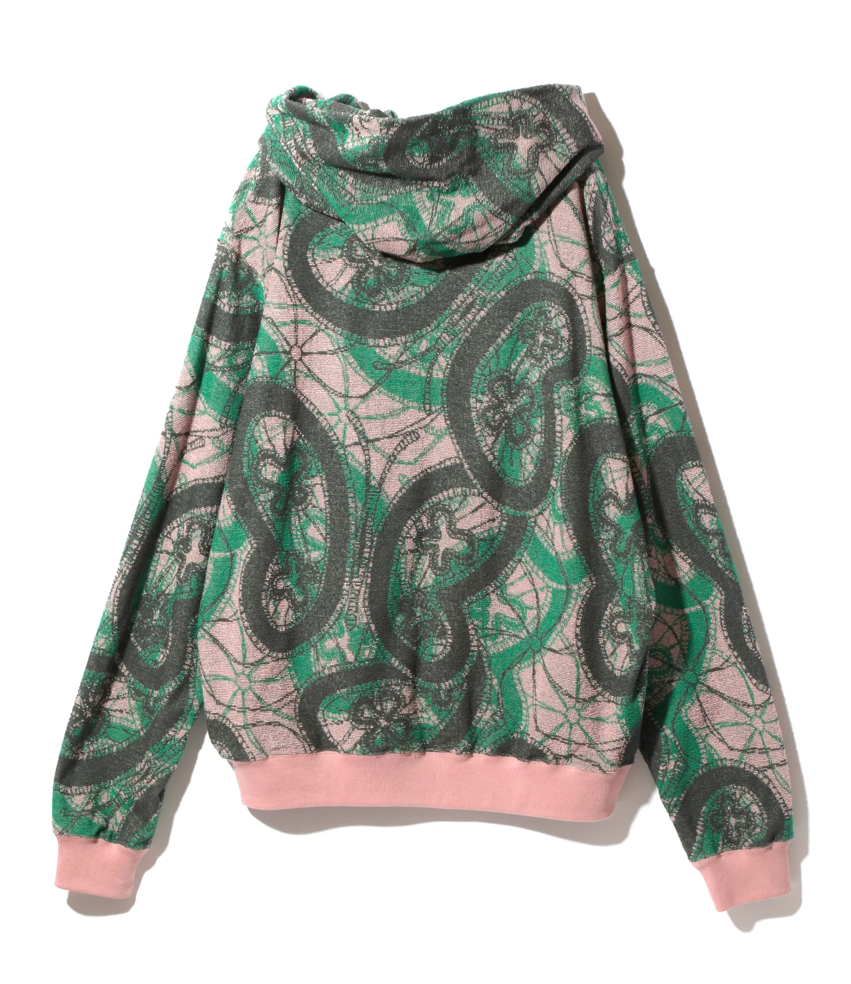 Needles Classic Hoody - Papillon Pile Jq. - Pink / Green