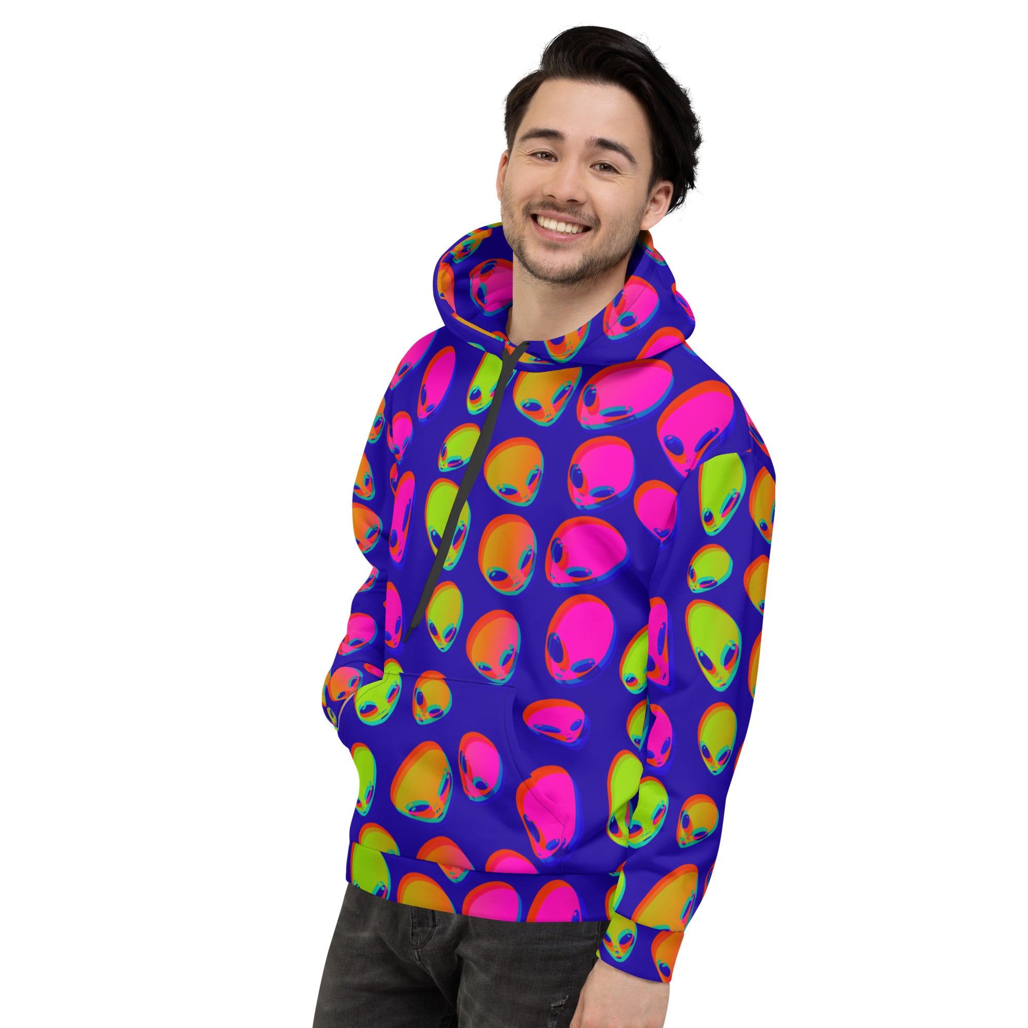 Neon Alien Blast Pullover Hoodie